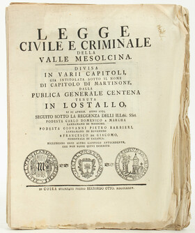 Legge civile e criminale della Valle Mesolcina