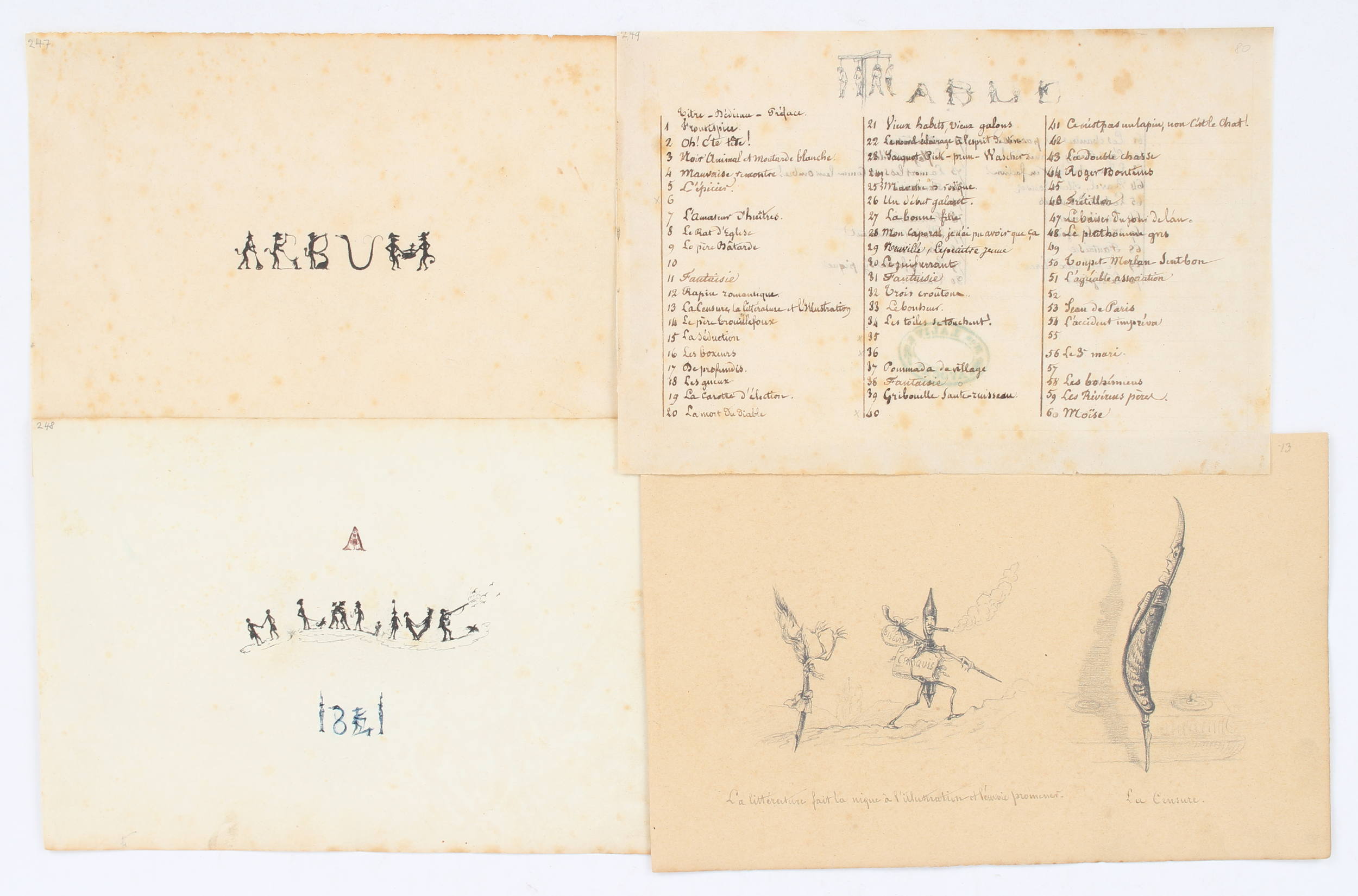 Grandville, Originalzeichnungen. 30 Bll.