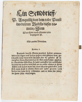 (Vergerio), Sendbrieff von dem Tode Pauli III. 1549
