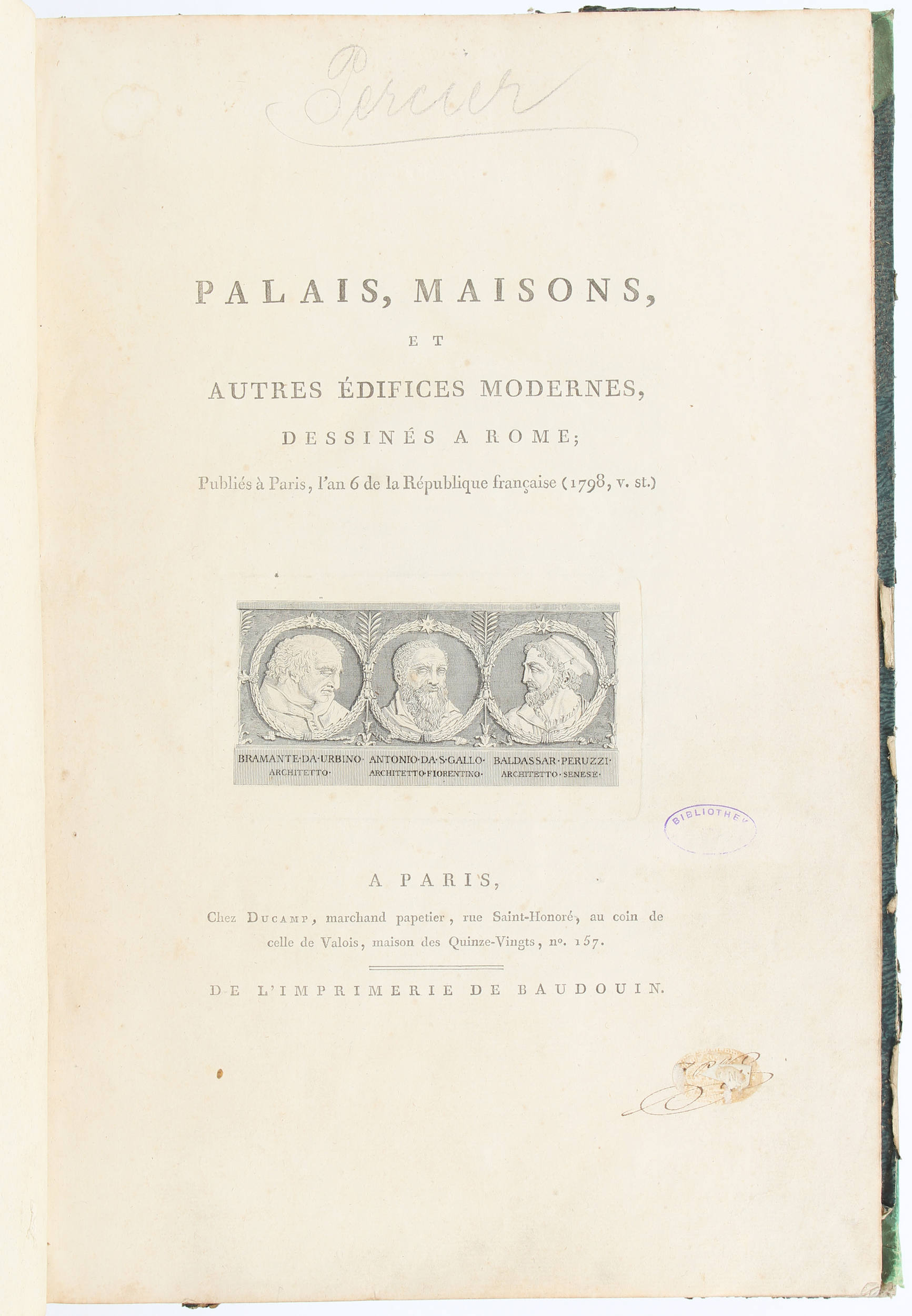 Percier/Fontaine, Palais a Rome