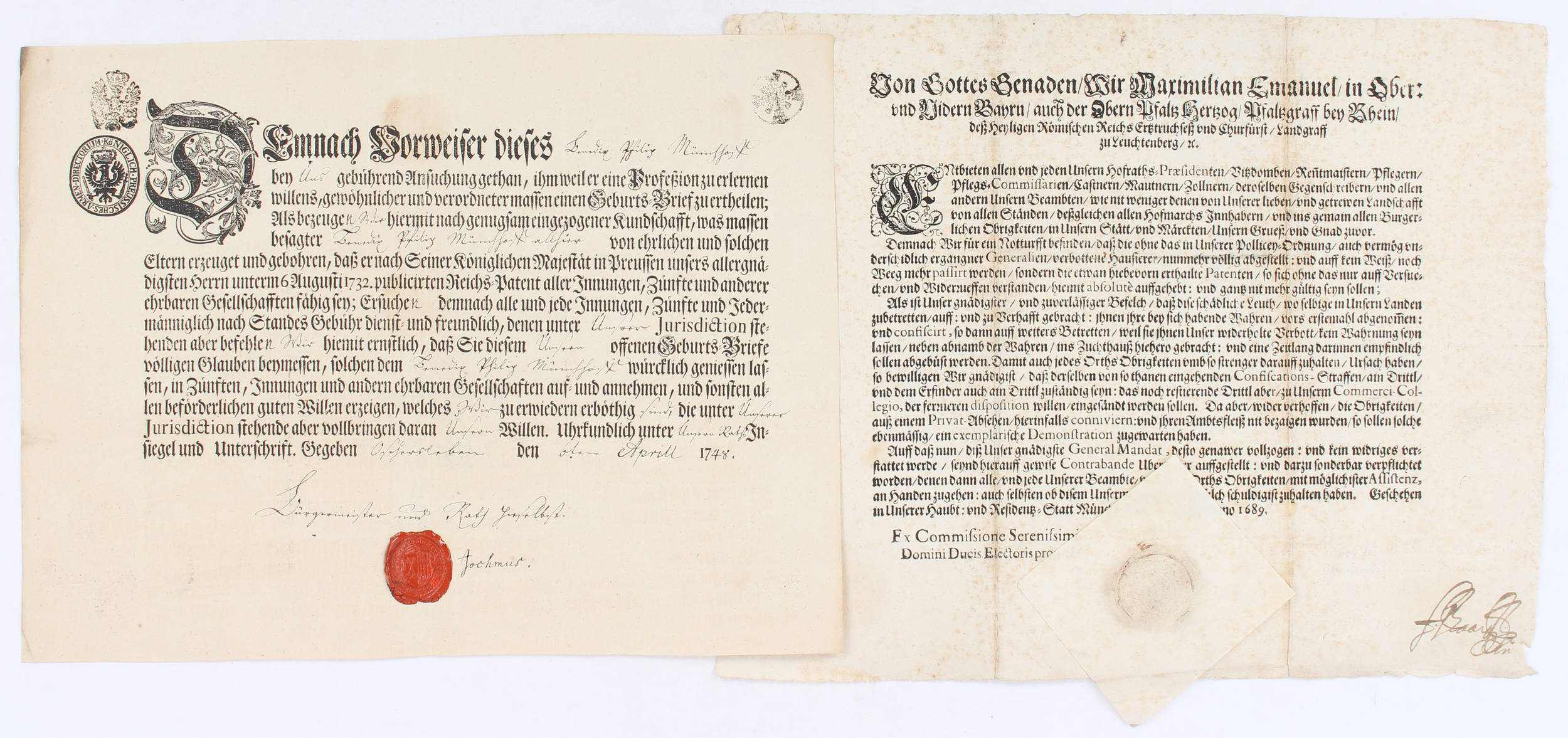 Edikte etc. / 23 Bll., 1 Heft, 1 Ordner