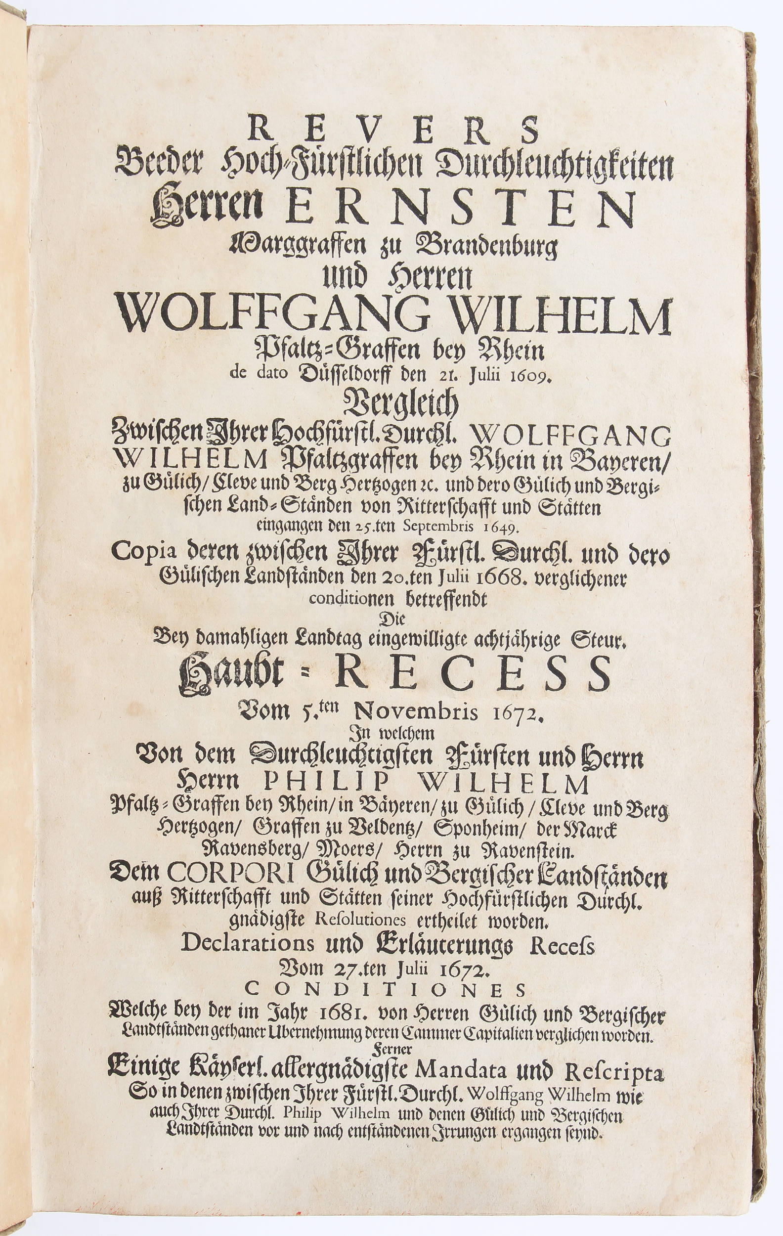Jülich-Klevischer Erbfolgestreit. Revers.