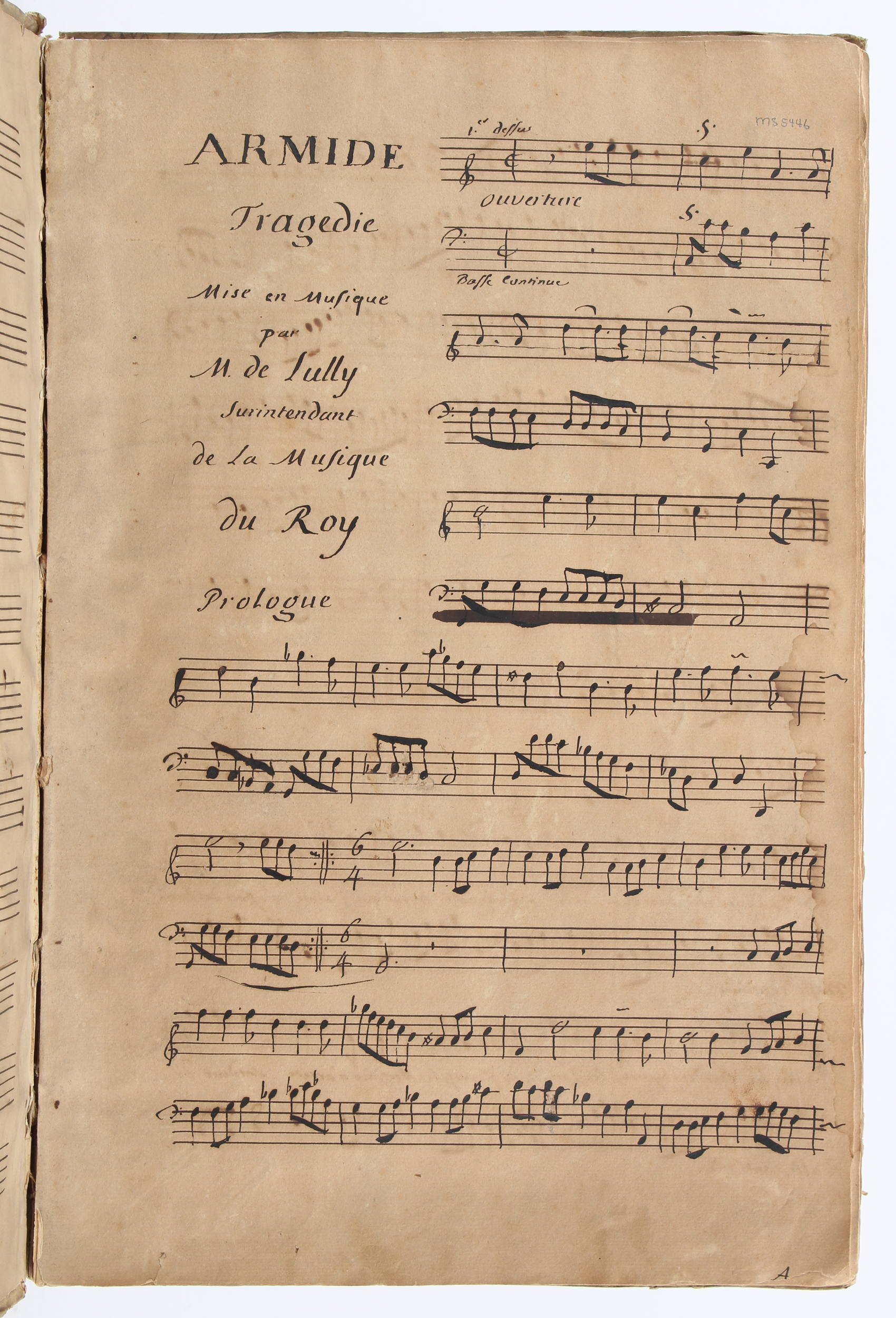 Lully, Armide. Notenhandschrift. 17. Jh.