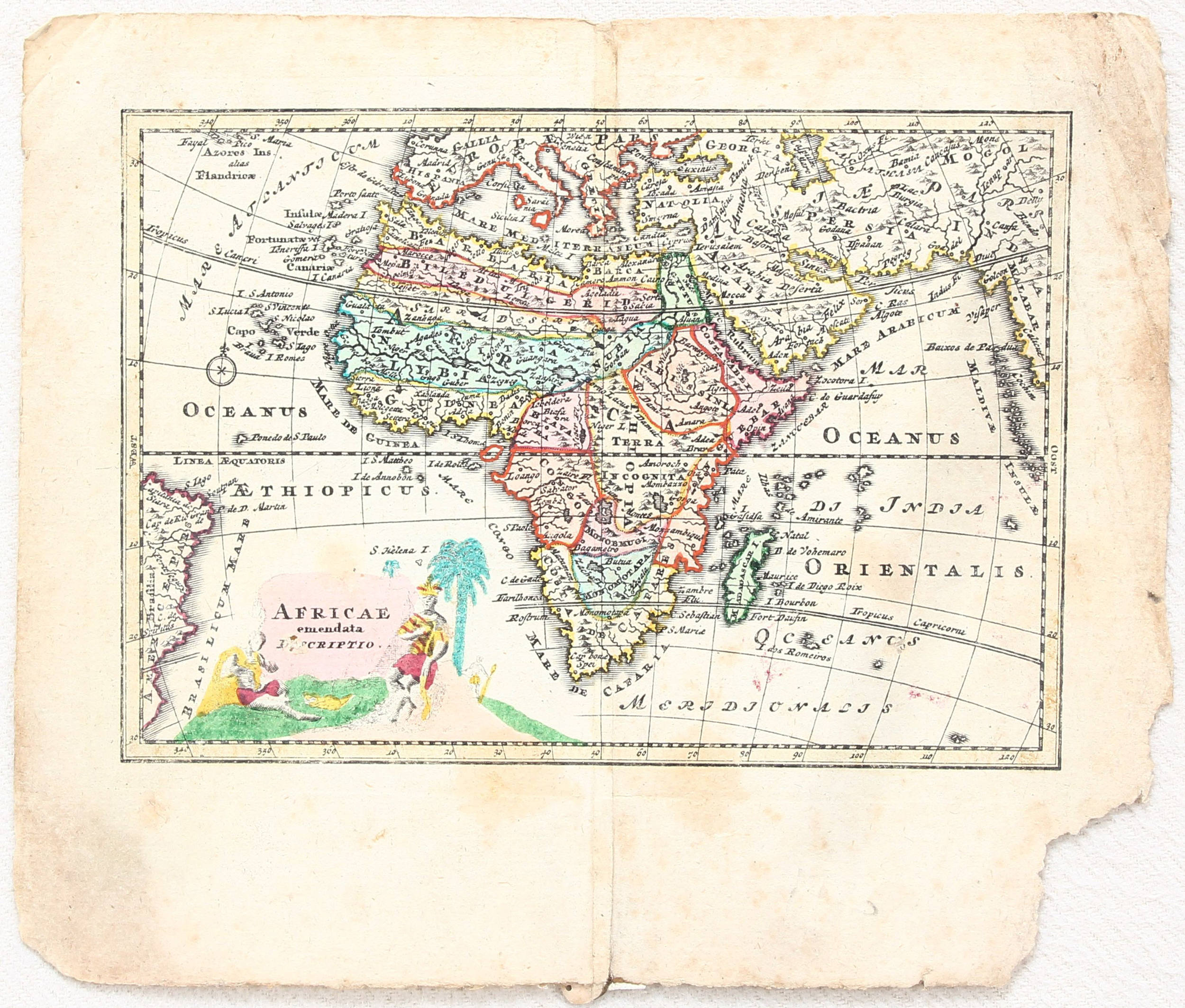 Afrika-Konvolut. 20 Bll. Kircher, Rosaccio u.a.