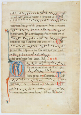 Antiphonar. Einzelblatt Abruzzen. Initiale D