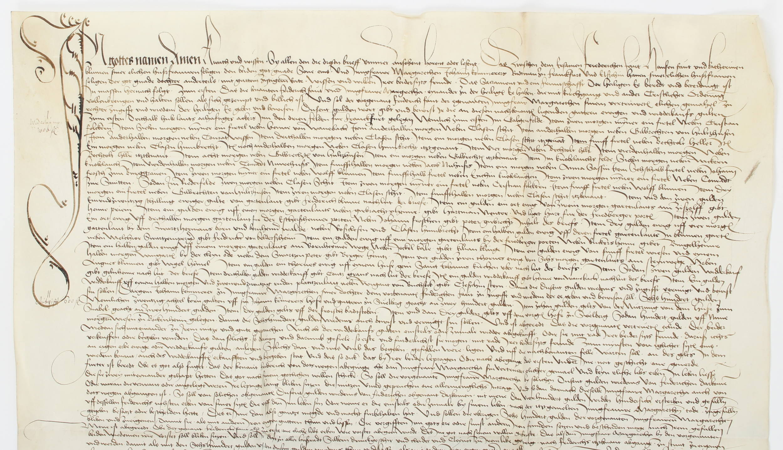 Eheberedung Friedrich Faut und Margarethe Kemmerer. Frankfurt 1490