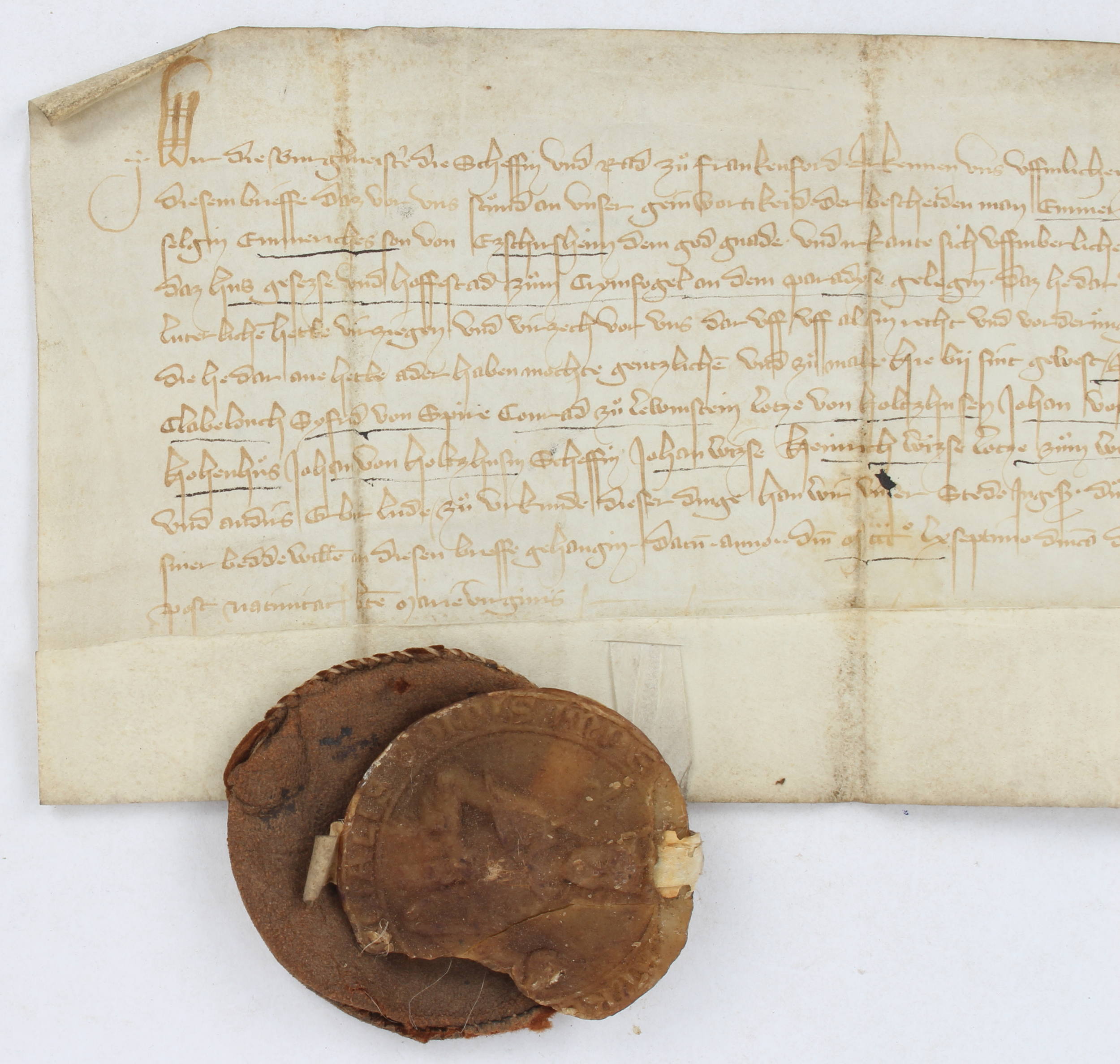 Urkunde zum Haus Zum Grimmvogel. Frankfurt 1367