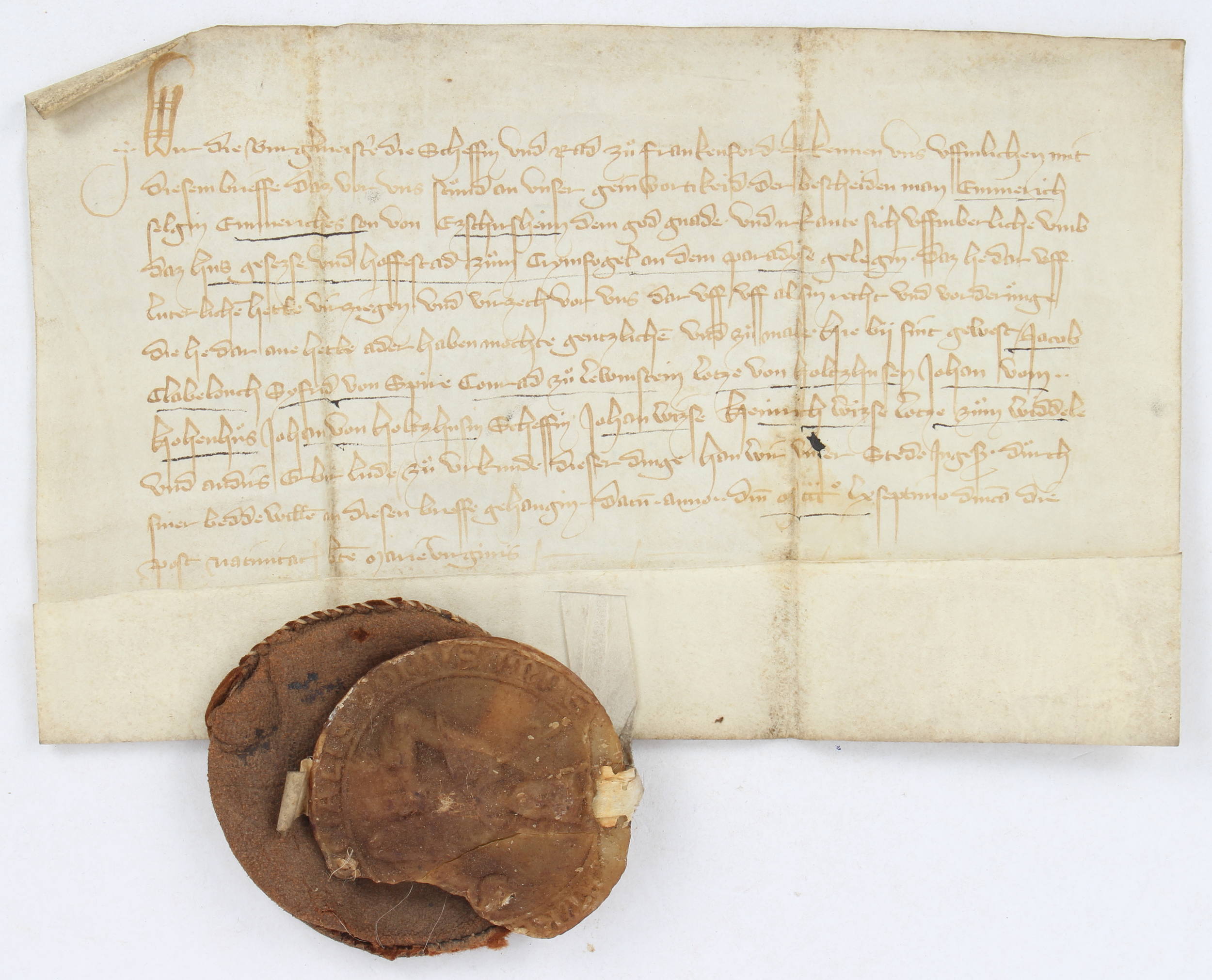 Urkunde zum Haus Zum Grimmvogel. Frankfurt 1367