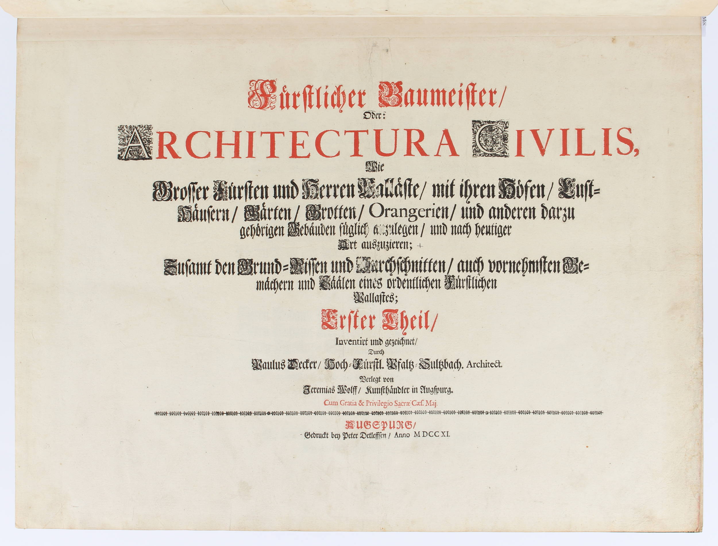 Decker, Fürstlicher Baumeister u. Sturm. Prodromus. 2 Bde.