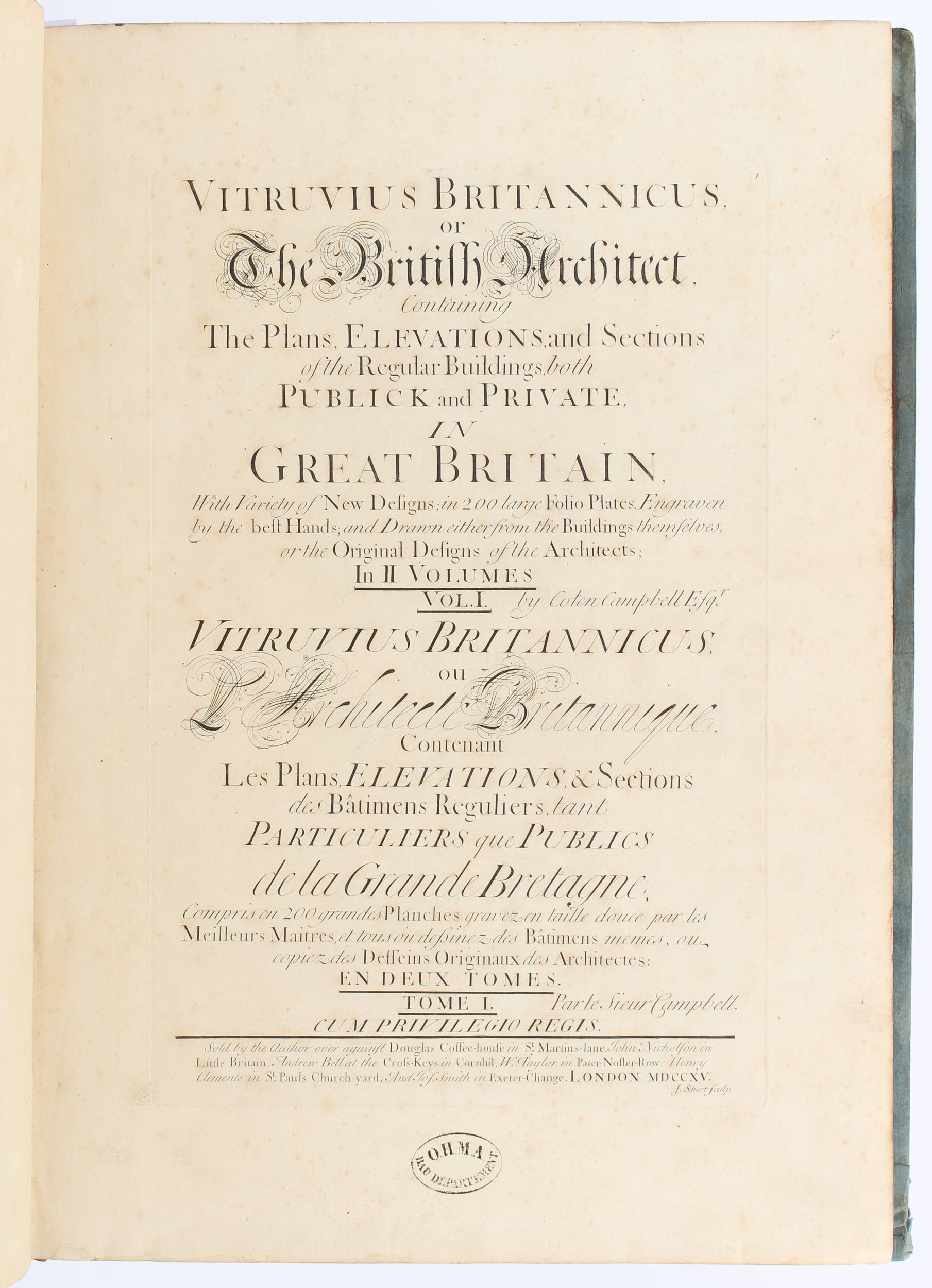 Campbell, Vitruvius Britannicus. 1715-17. 2 Bde.