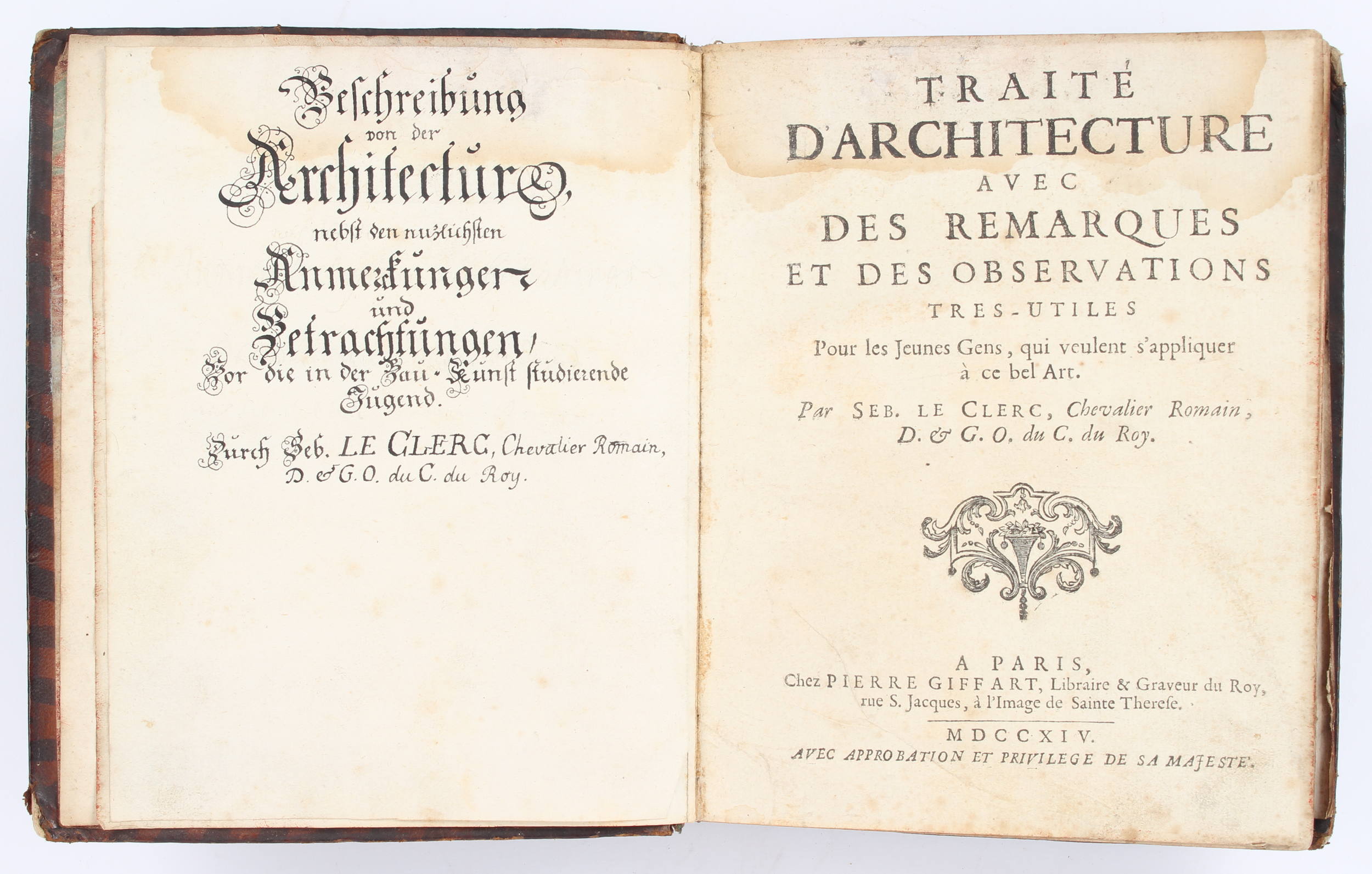 Le Clerc, Traité d´architecture / 3 Bde.