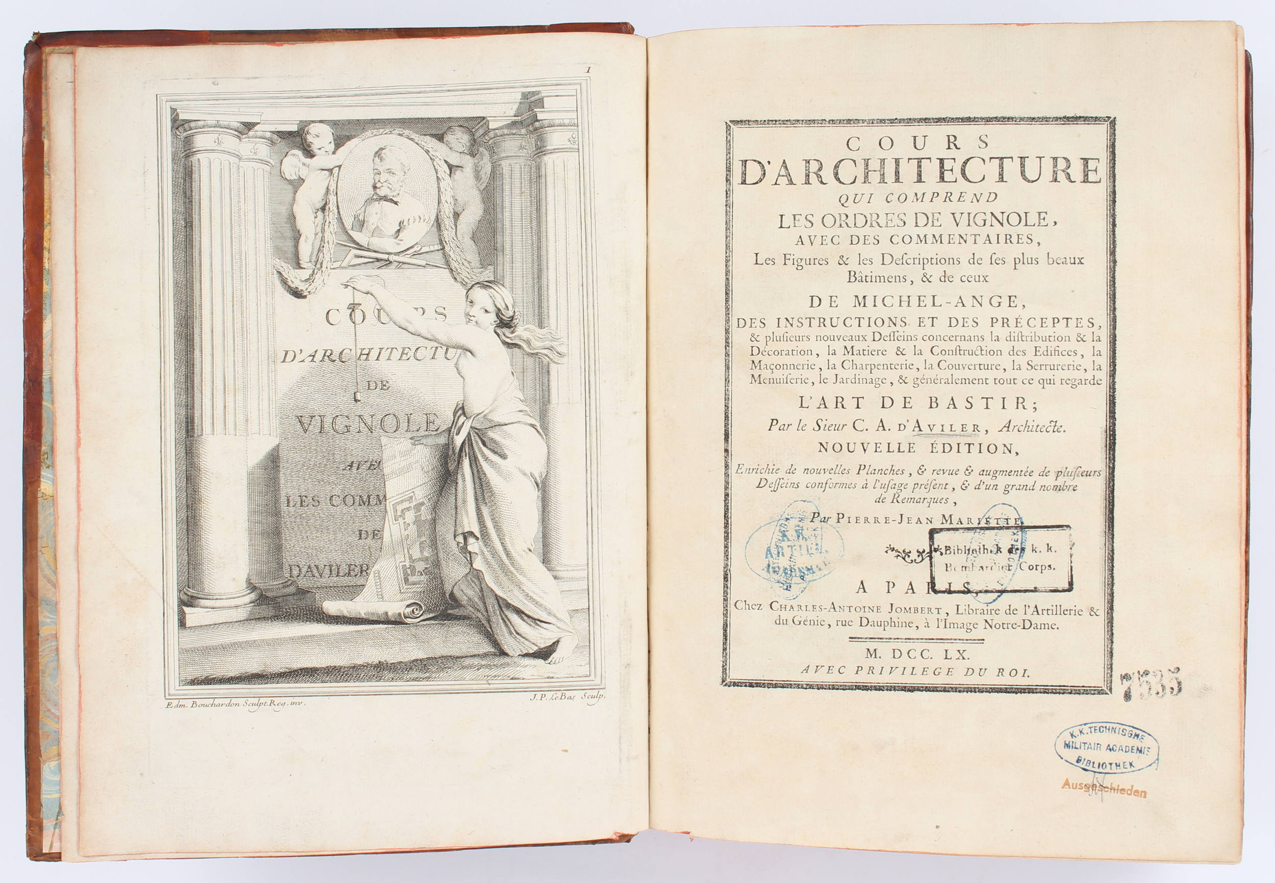 Daviler (d'Aviler), Cours d'architecture / 2 Bde.