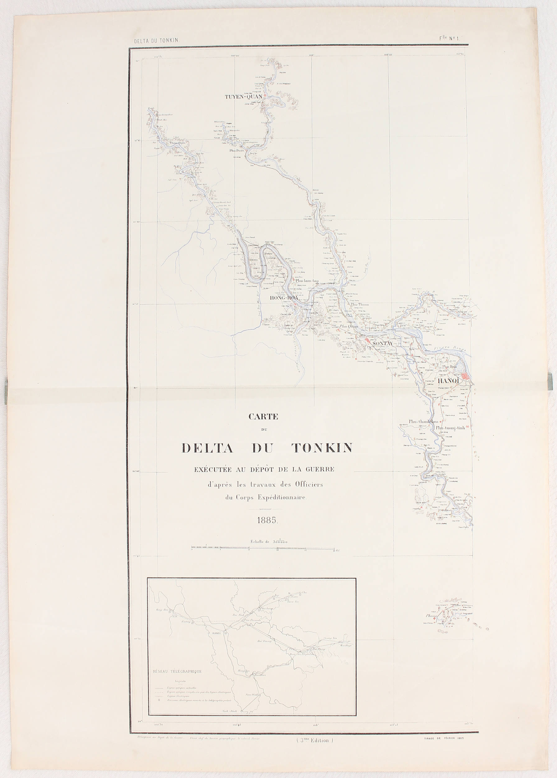 Delta du Tonkin in 3 Bll. Dépôt de la Guerre / 25 Bll.