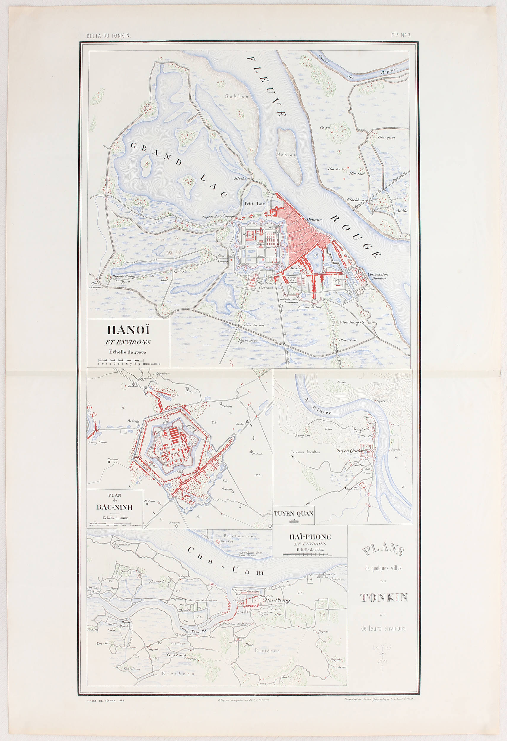 Delta du Tonkin in 3 Bll. Dépôt de la Guerre / 25 Bll.
