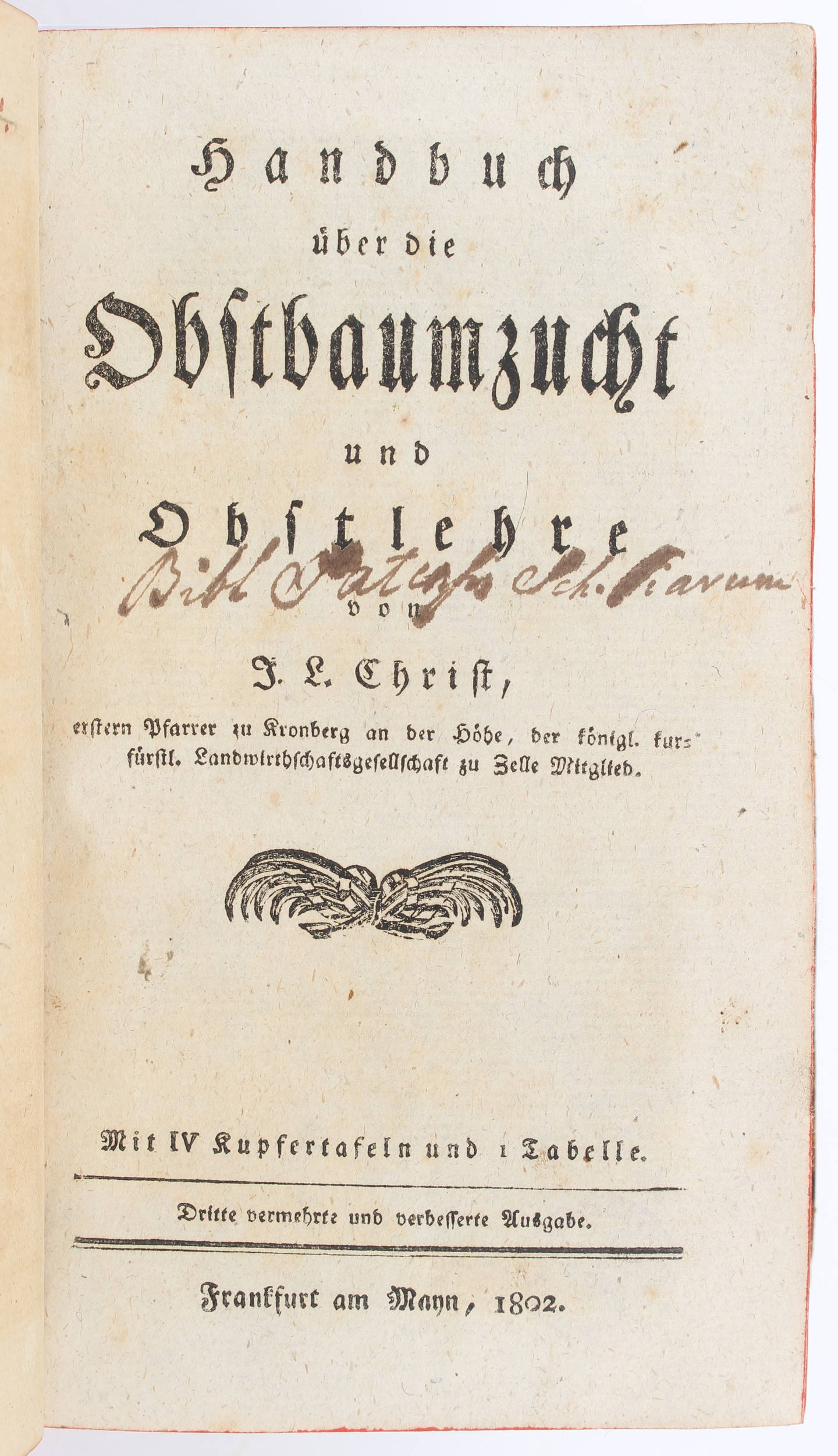 Christ, Obstbaumzucht. 1802