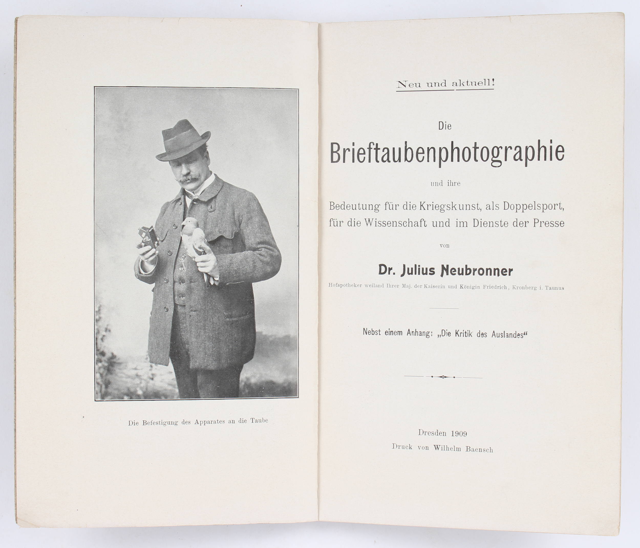 Neubronner, Die Brieftaubenphotographie / 2 Bde.