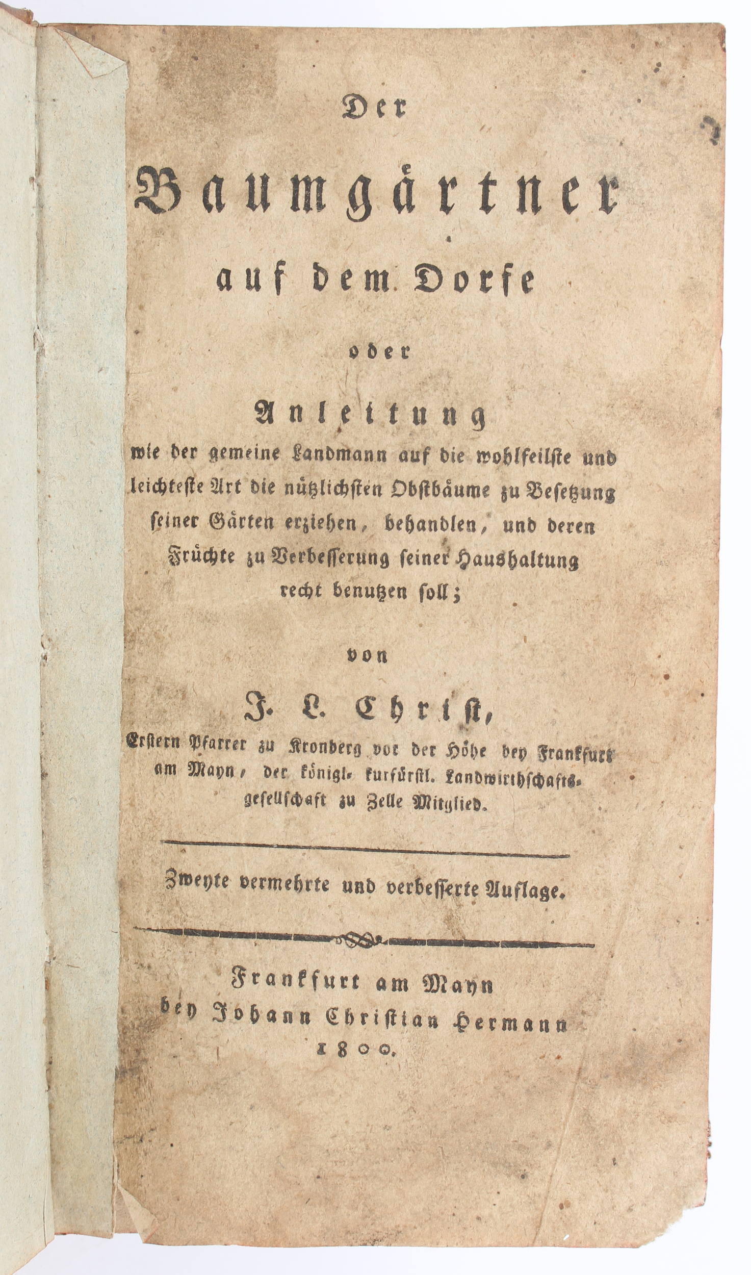 Christ, Der Baumgärtner auf dem Dorfe. 1795 / 2 Bde.
