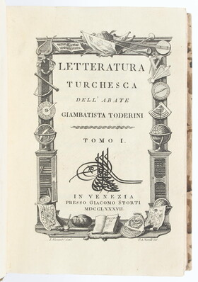 Toderini, Letteratura Turchesca. 3 Bde.