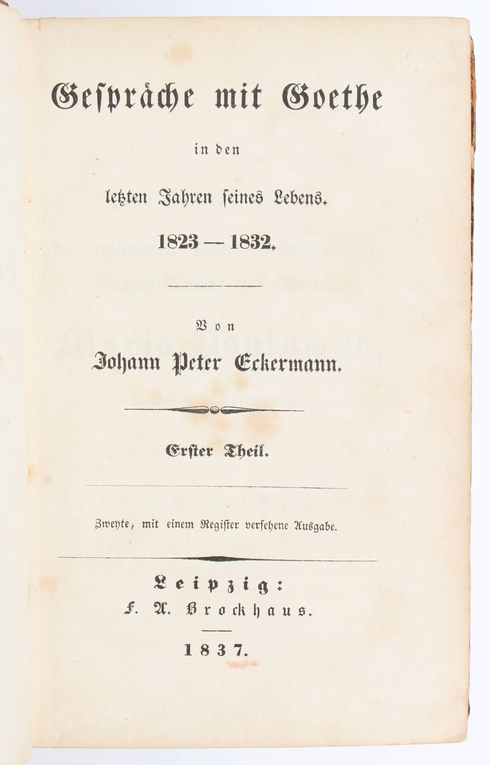Eckermann, Gespräche mit Goethe
