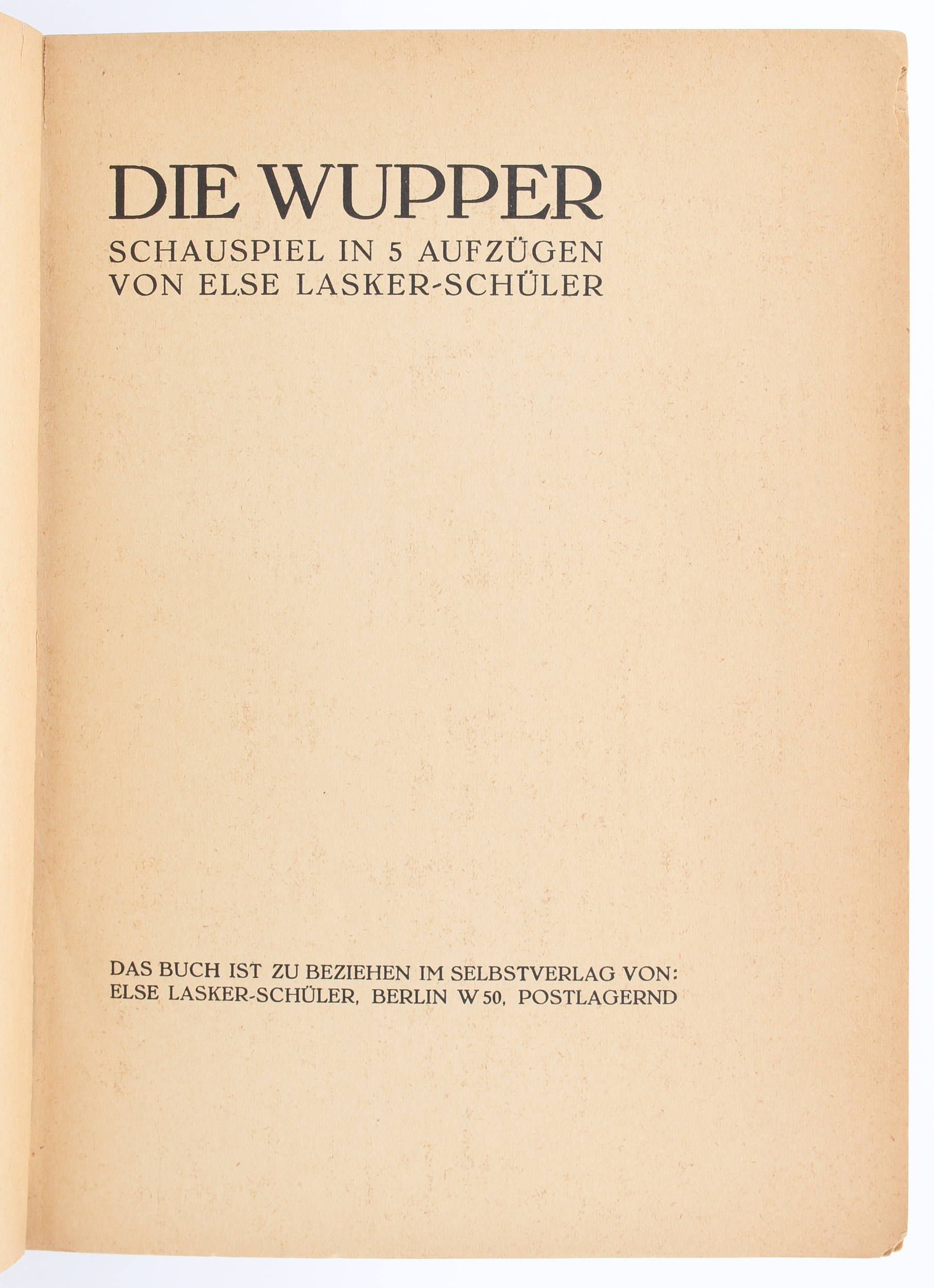Lasker-Schüler, Die Wupper