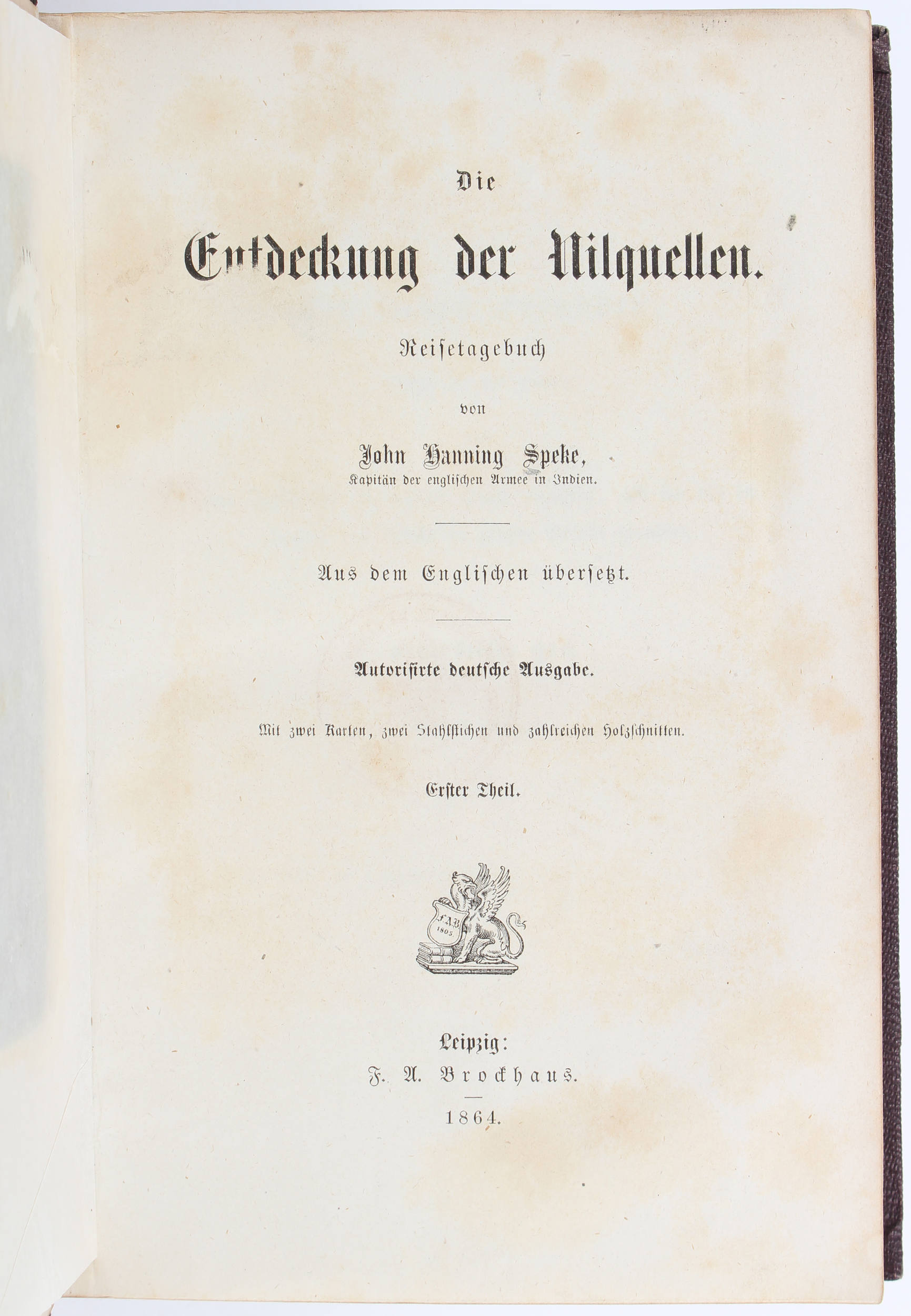 Speke, Entdeckung der Nilquellen. 2 Bde.