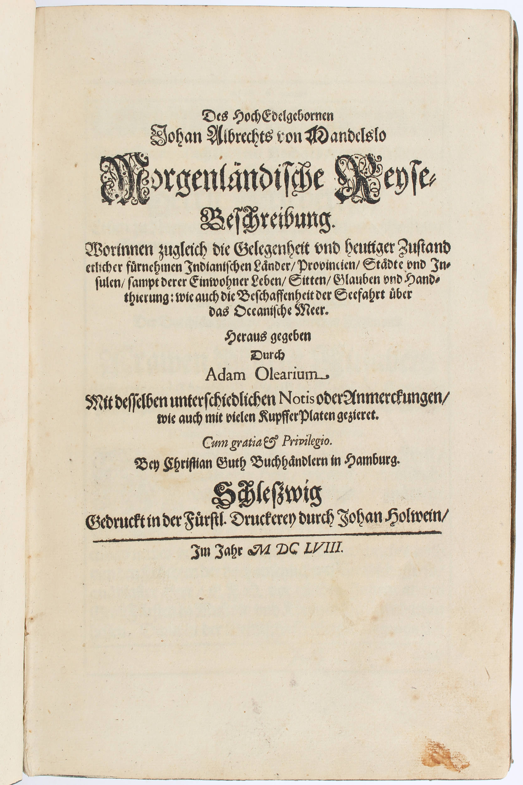 Mandelslo, Morgenländische Reyse