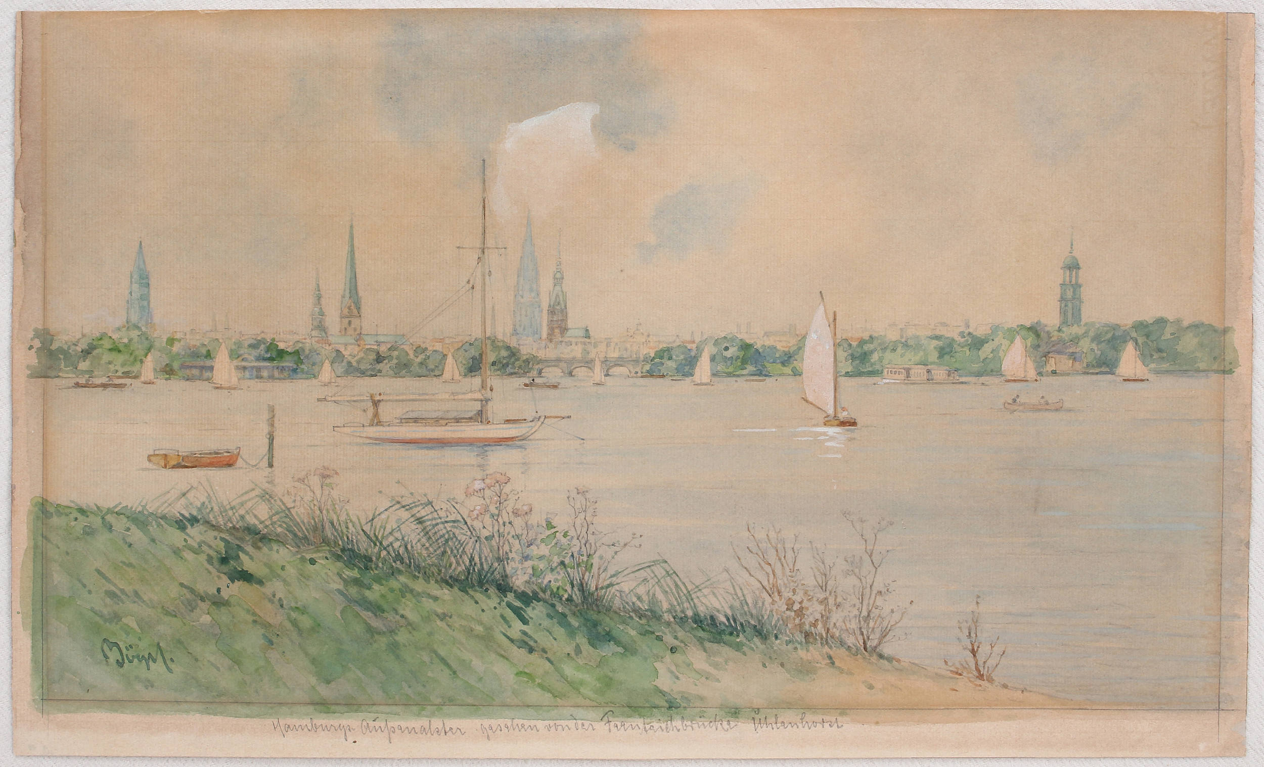 Deutschland. 13 Bll. Aquarellen u. Zeichnungen