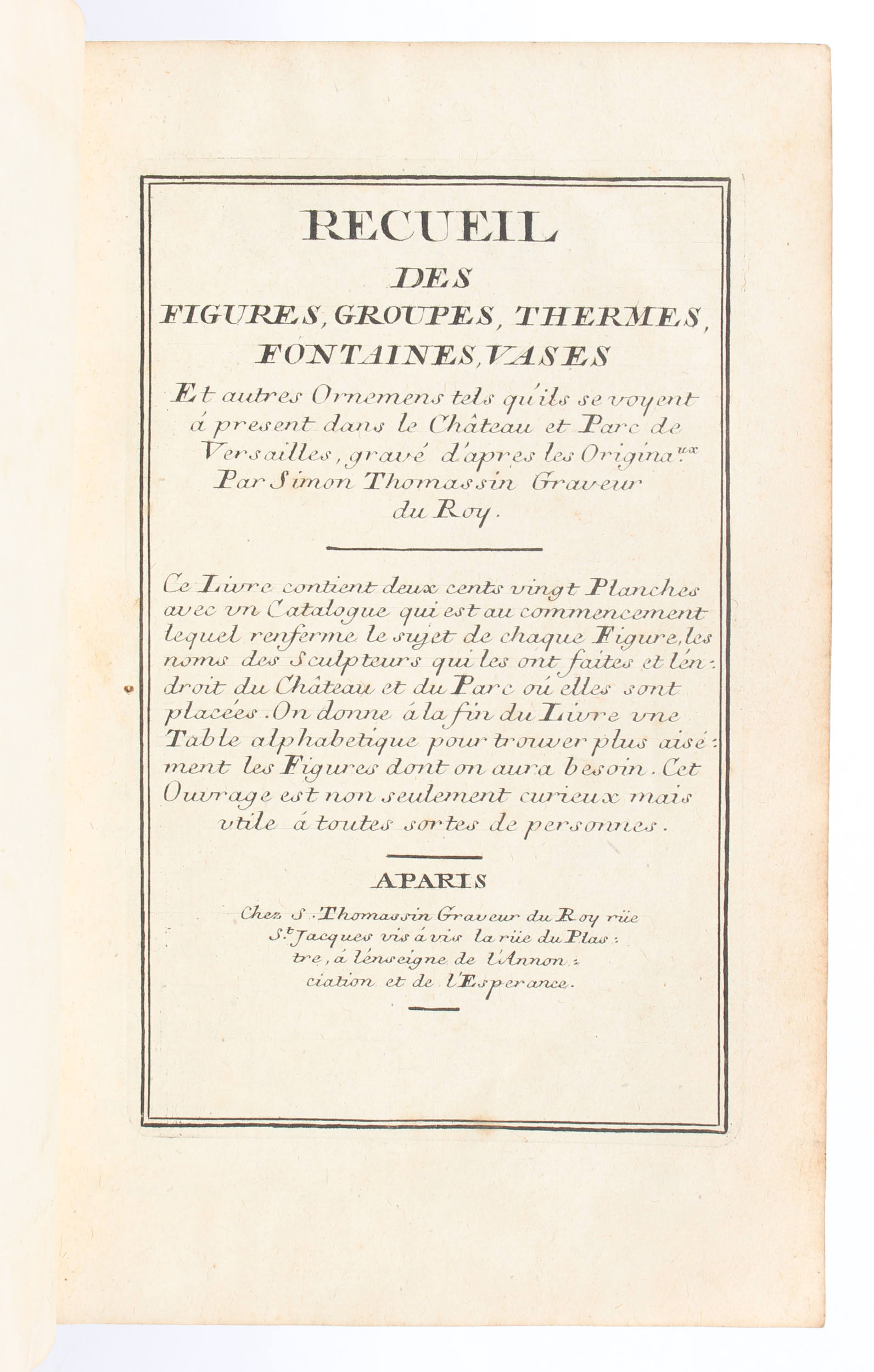 Thomassin, Recueil des figures