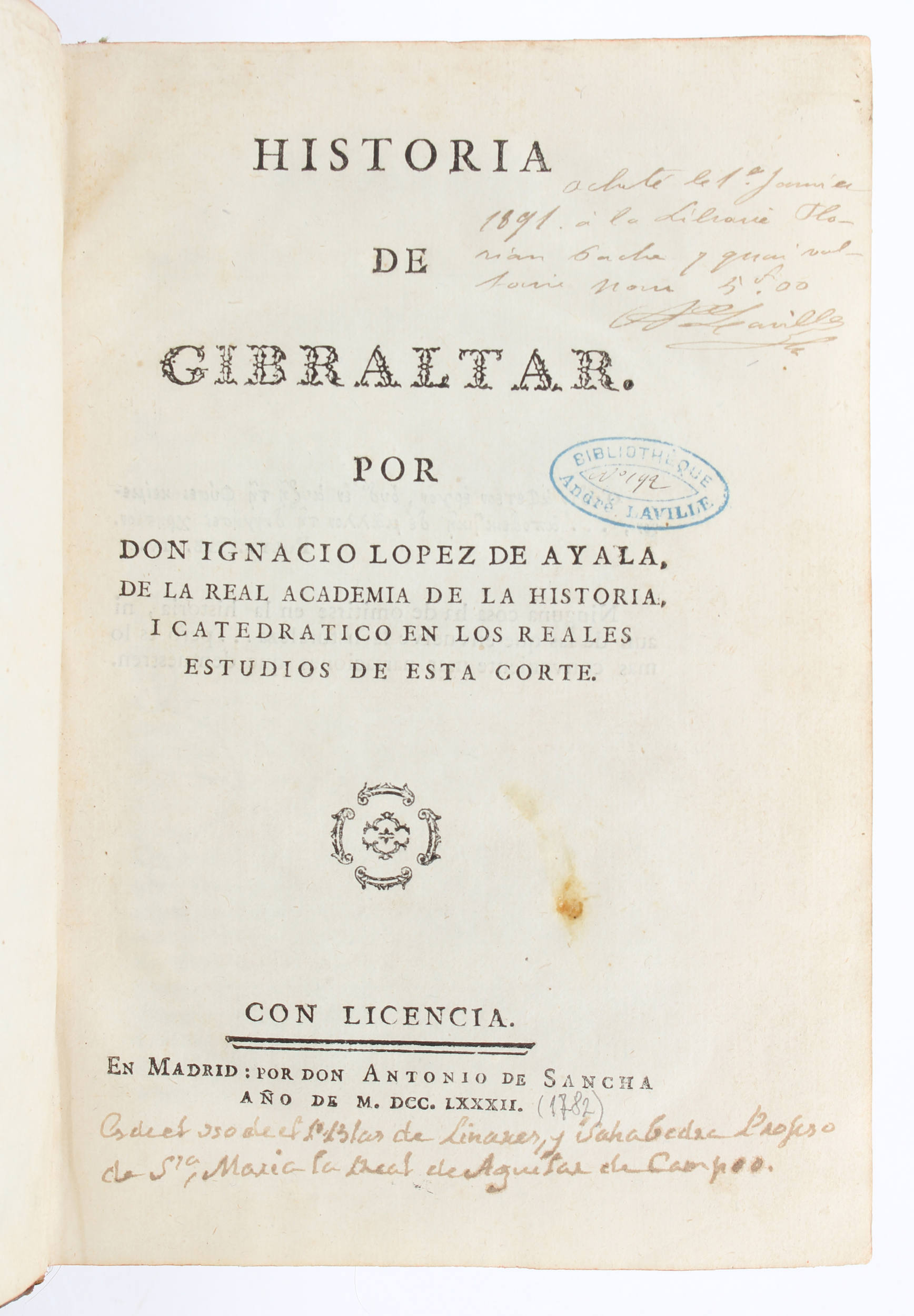 Lopez de Ayala, Historia de Gibraltar