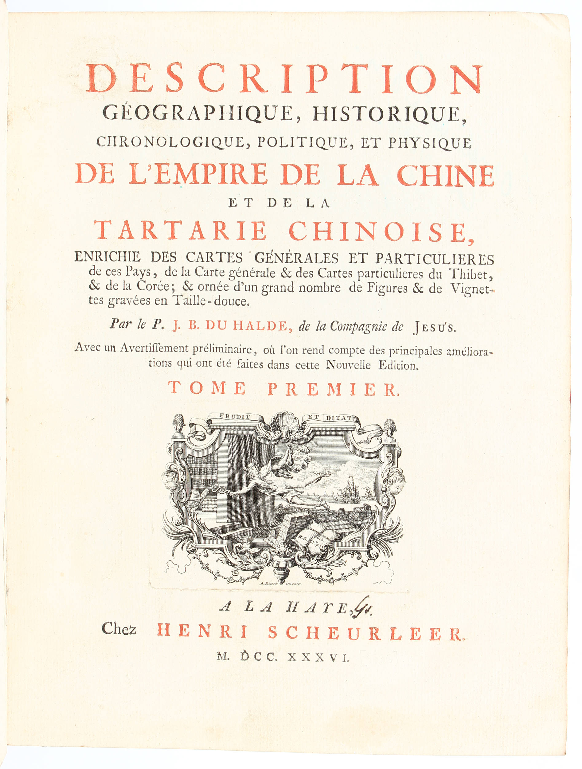 Du Halde, De la Chine. 4to. 4 Bde.