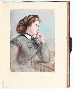 Album mit aquarellierten Porträts einer jungen Dame. 1861-1870