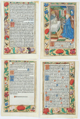 Horae B.M.V., Einzelbll. mit Bordüren - Darbringung. 4 Bll.