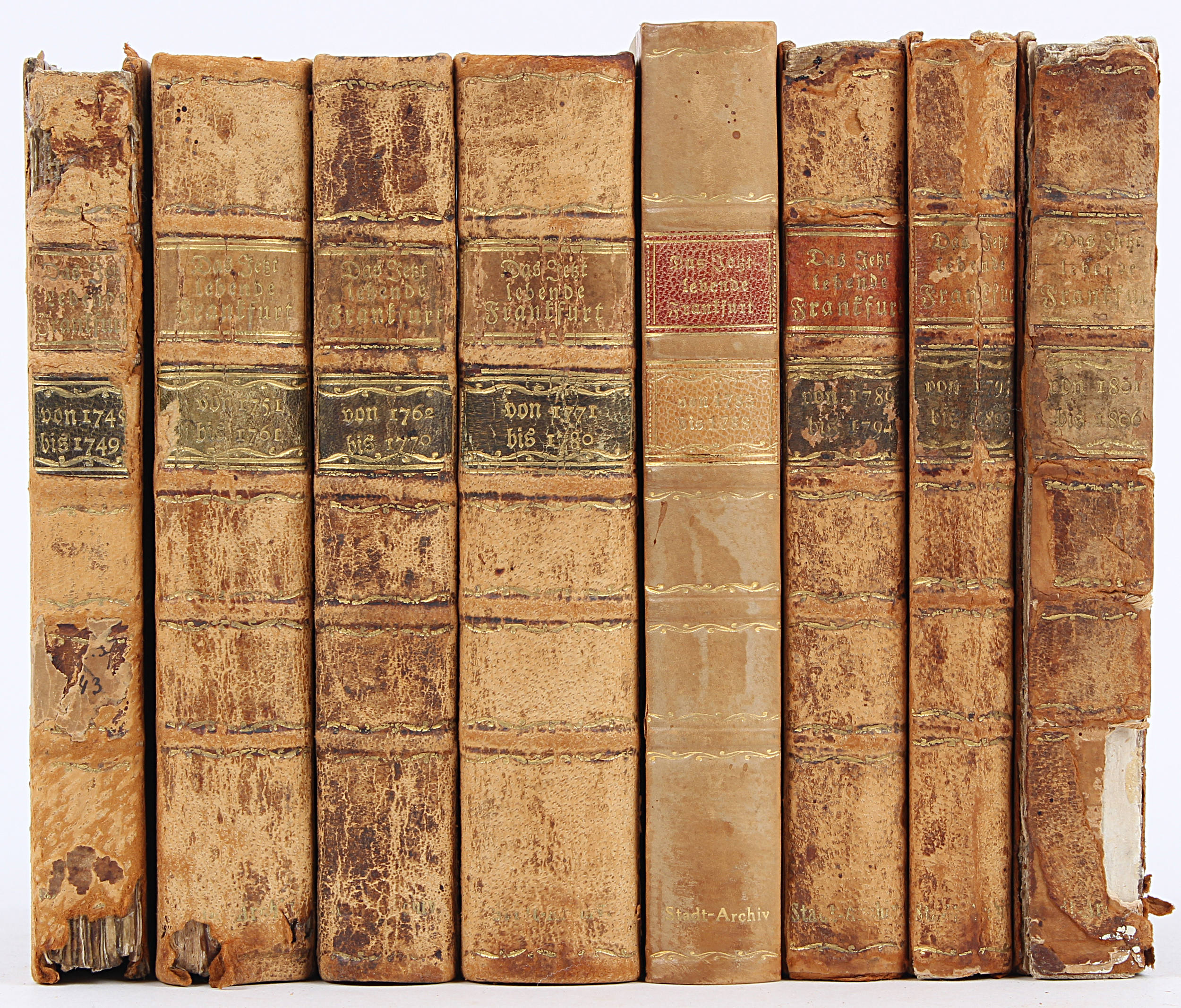 Jetzt-Lebende Franckfurt. 1745-1806. 57 in 8 Bdn.