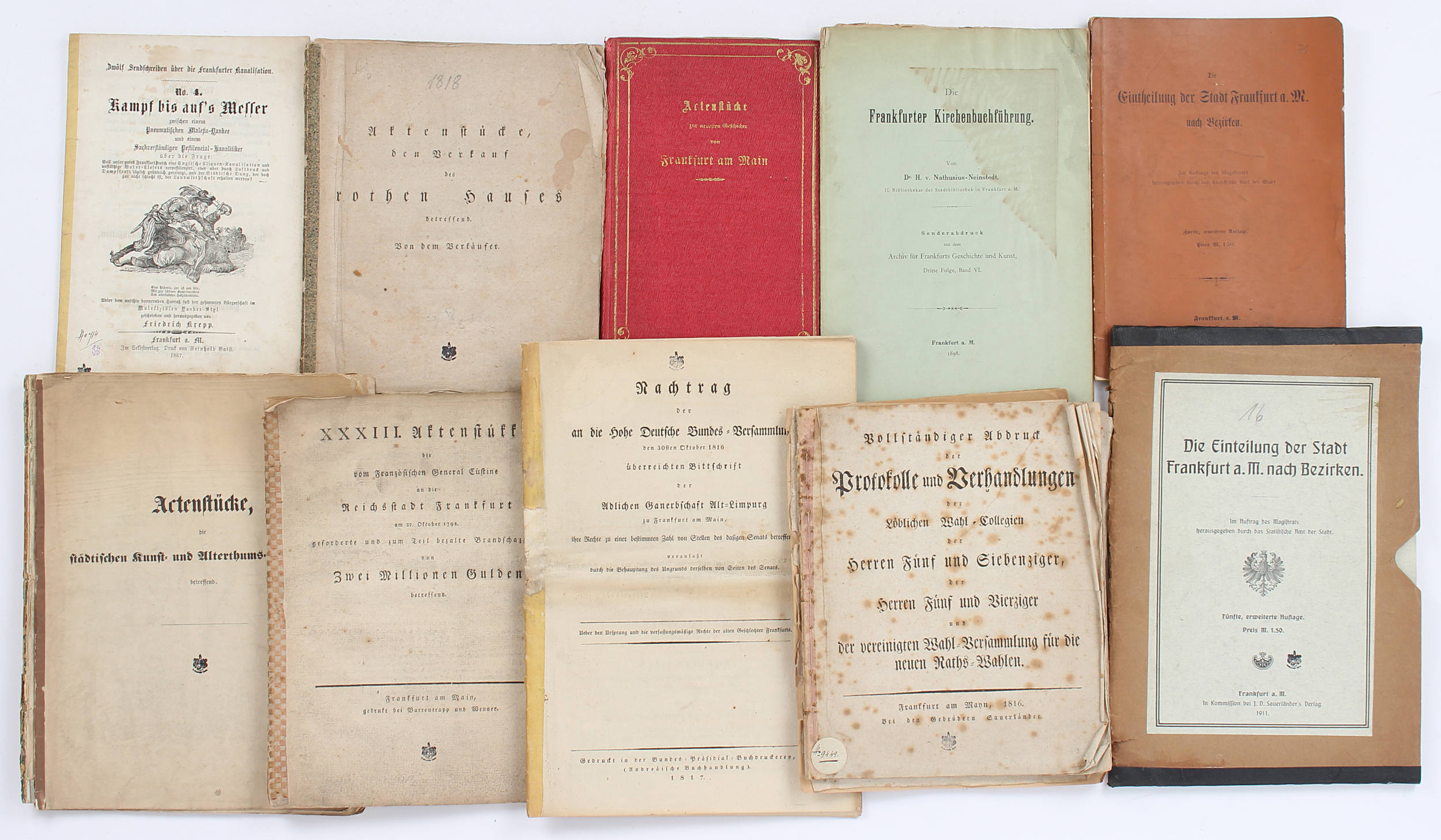 Konvolut Frankfurt 1704-1921 / ca. 70 Teile