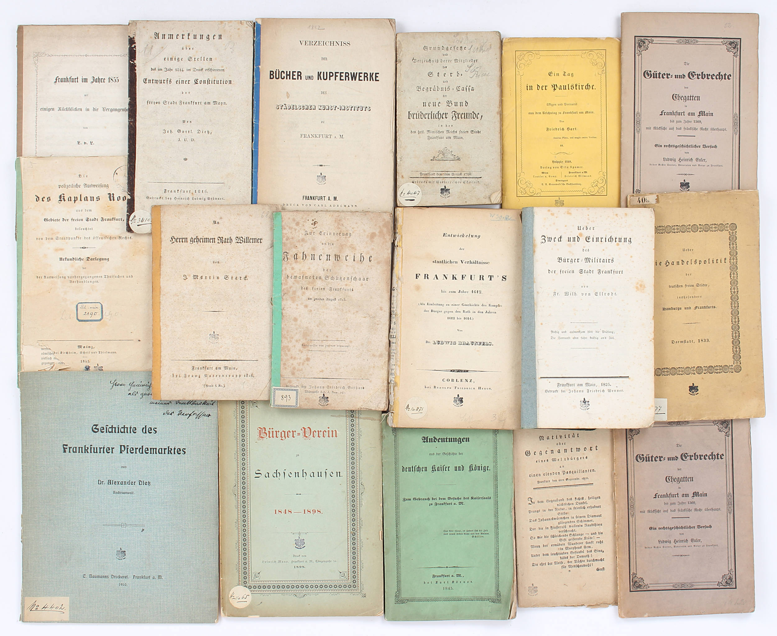Konvolut Frankfurt 1704-1921 / ca. 70 Teile