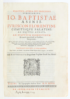 Asinius, Practica aurea, processus judiciarius