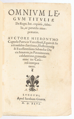 Cagnoli, Omnium legum tituli