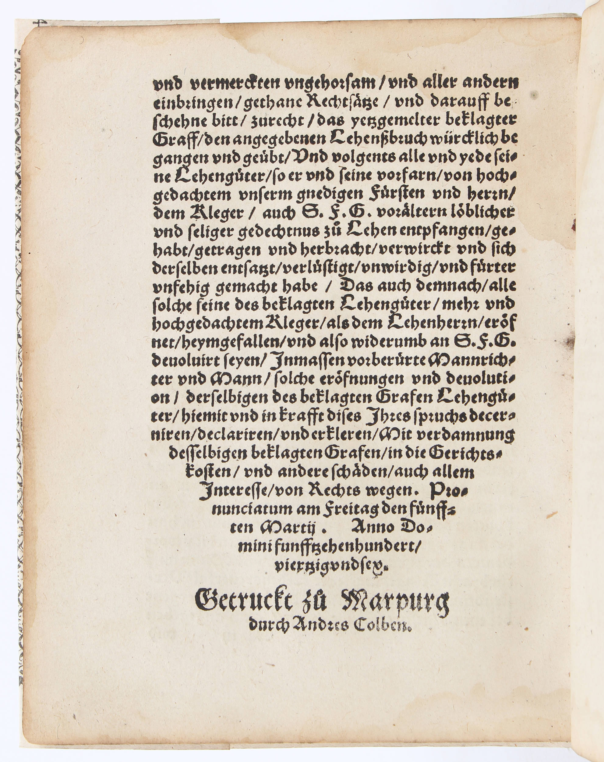 Philipp I., Bericht wie die kriegßhandlung angefangen