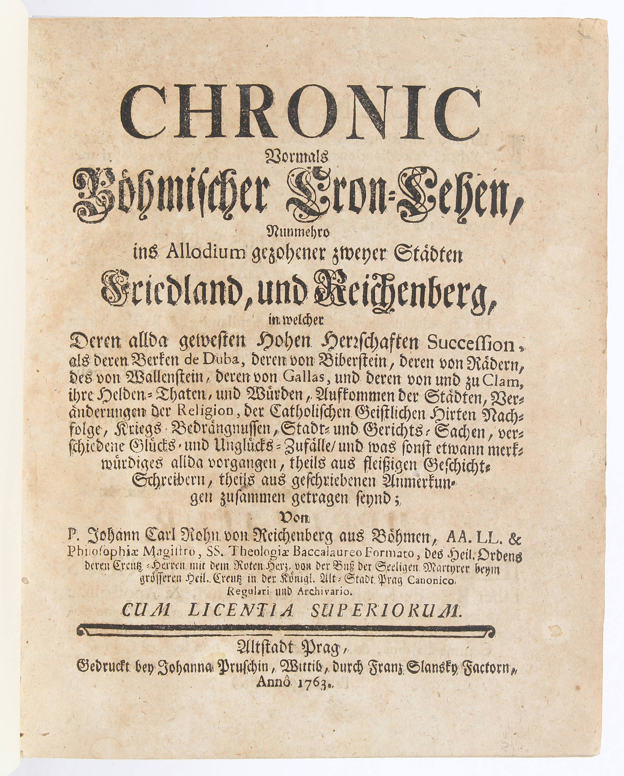 Rohn, Chronic vormals Böhmischer Cron-Lehen