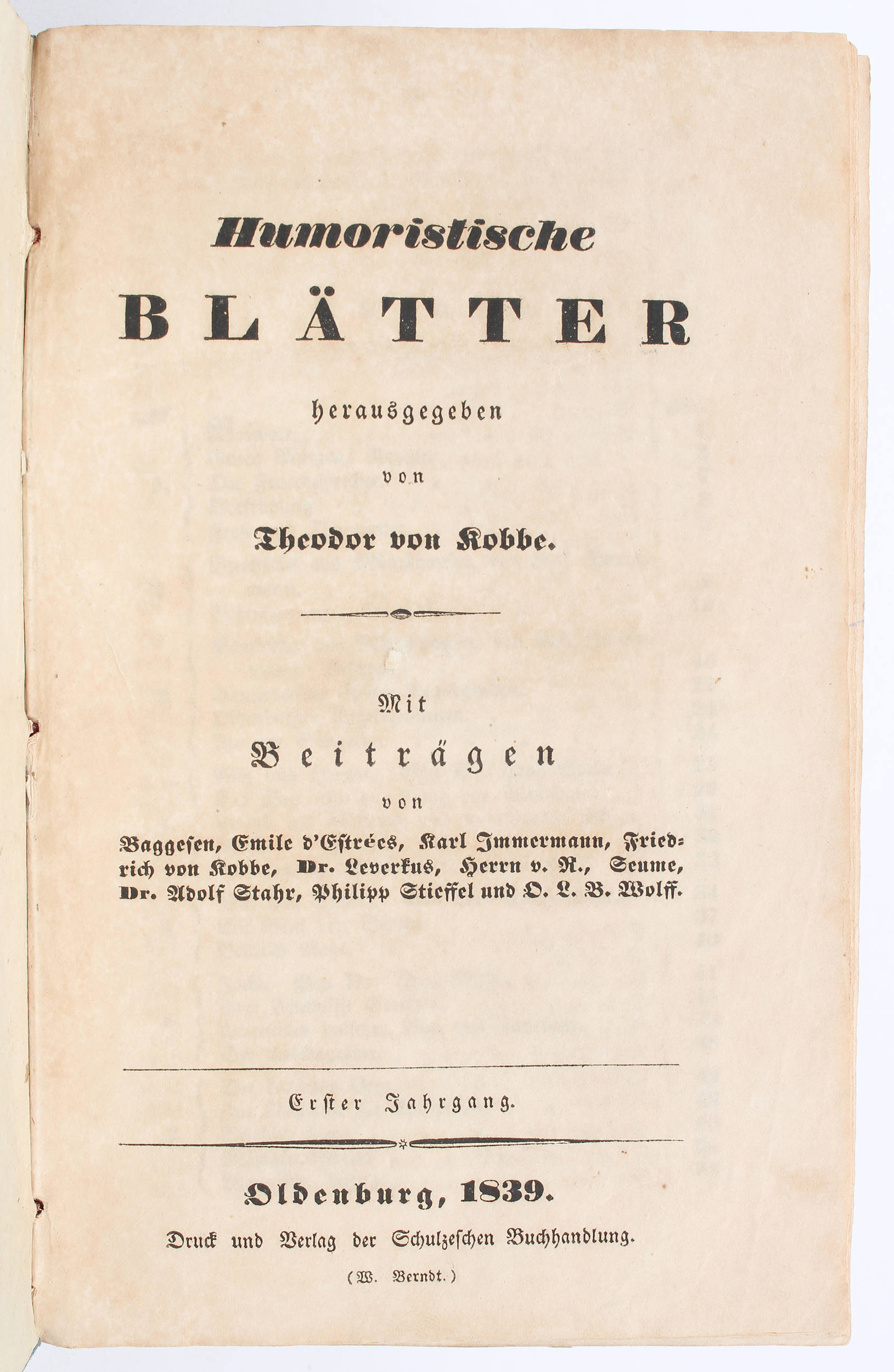 Kobbe, Humoristische Blätter. 7 Bde.