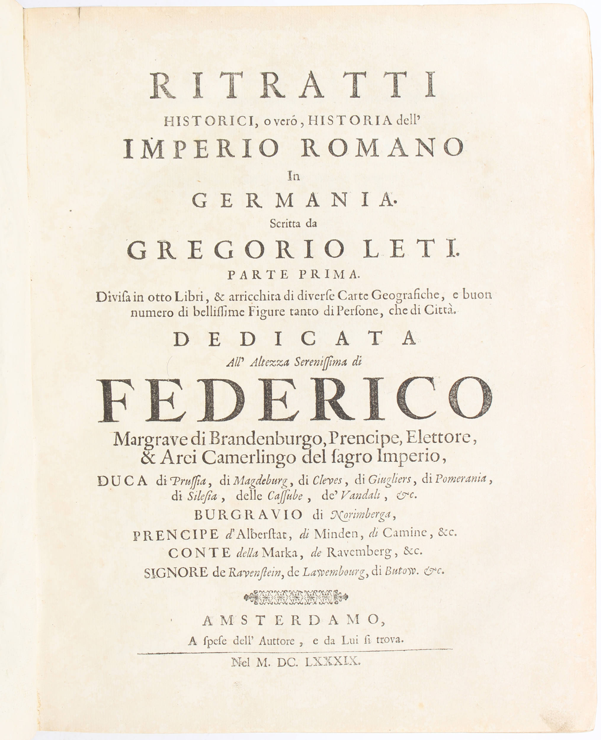 Leti, Ritratti historici. 2 Bde.