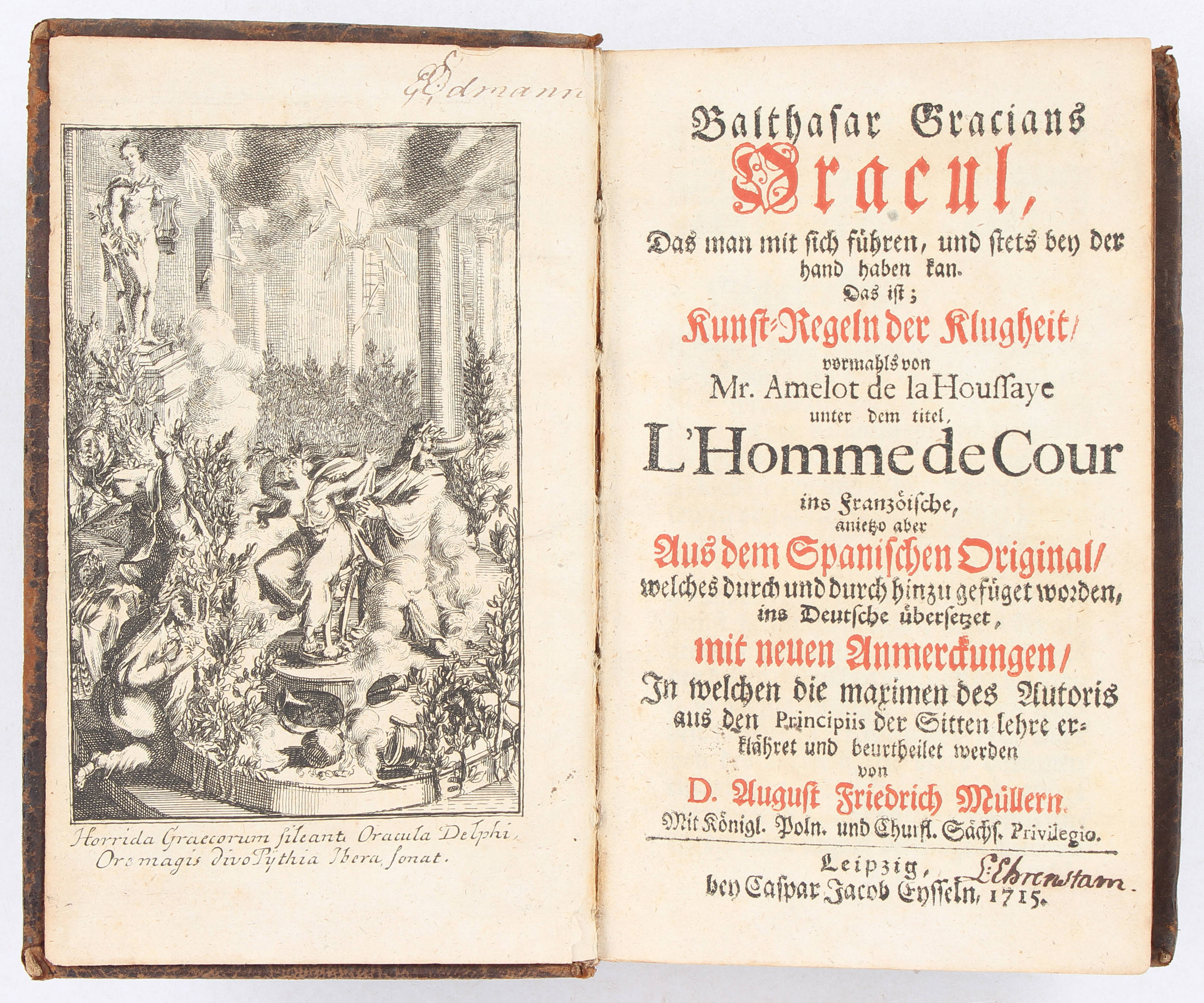 Gracián, Oracul. Kunstregeln der Klugheit. 3 Bde.