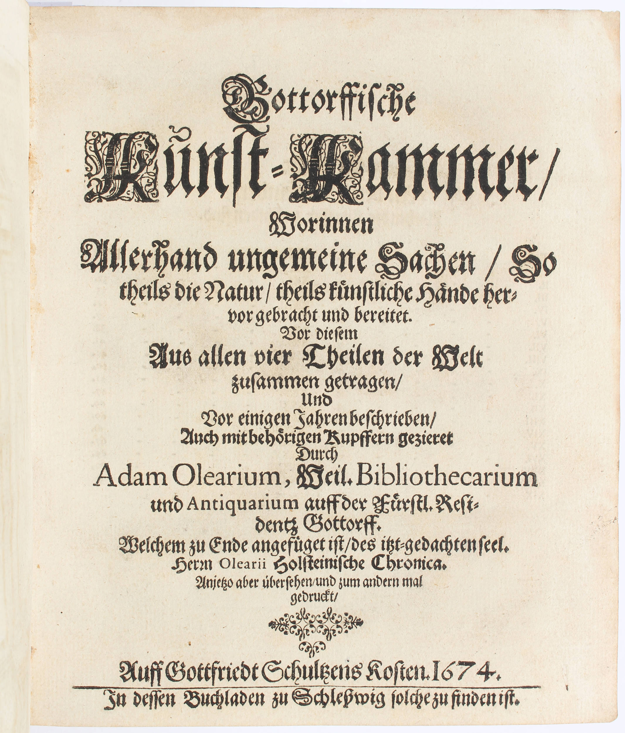 Olearius, Gottorffische Kunst-Kammer