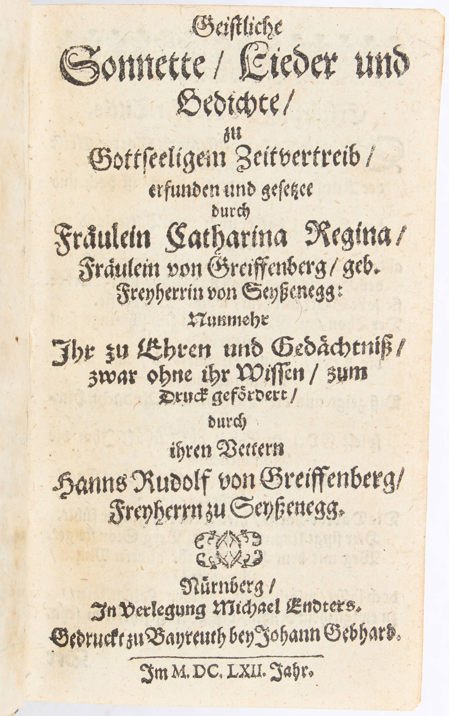 Greiffenberg, Geistliche Sonnette