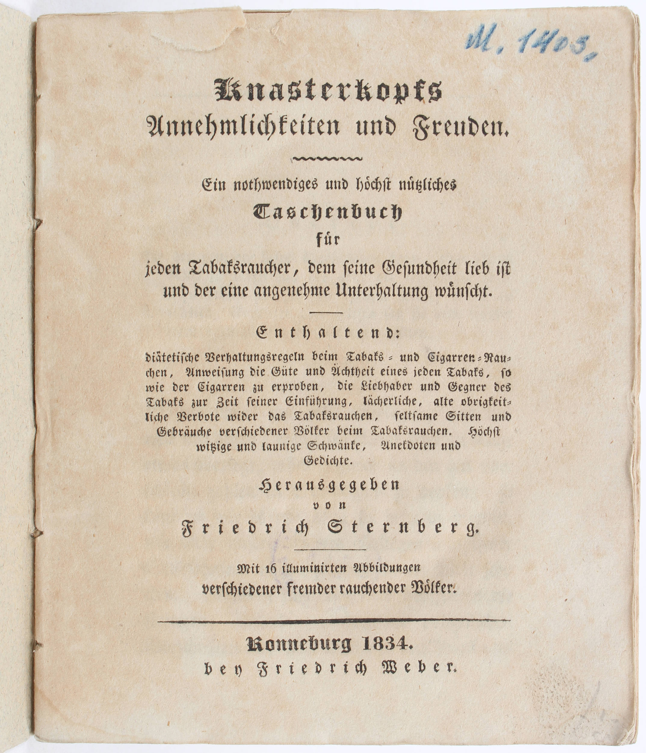 Sternberg, Knasterkopfs Annehmlichkeiten und Freuden