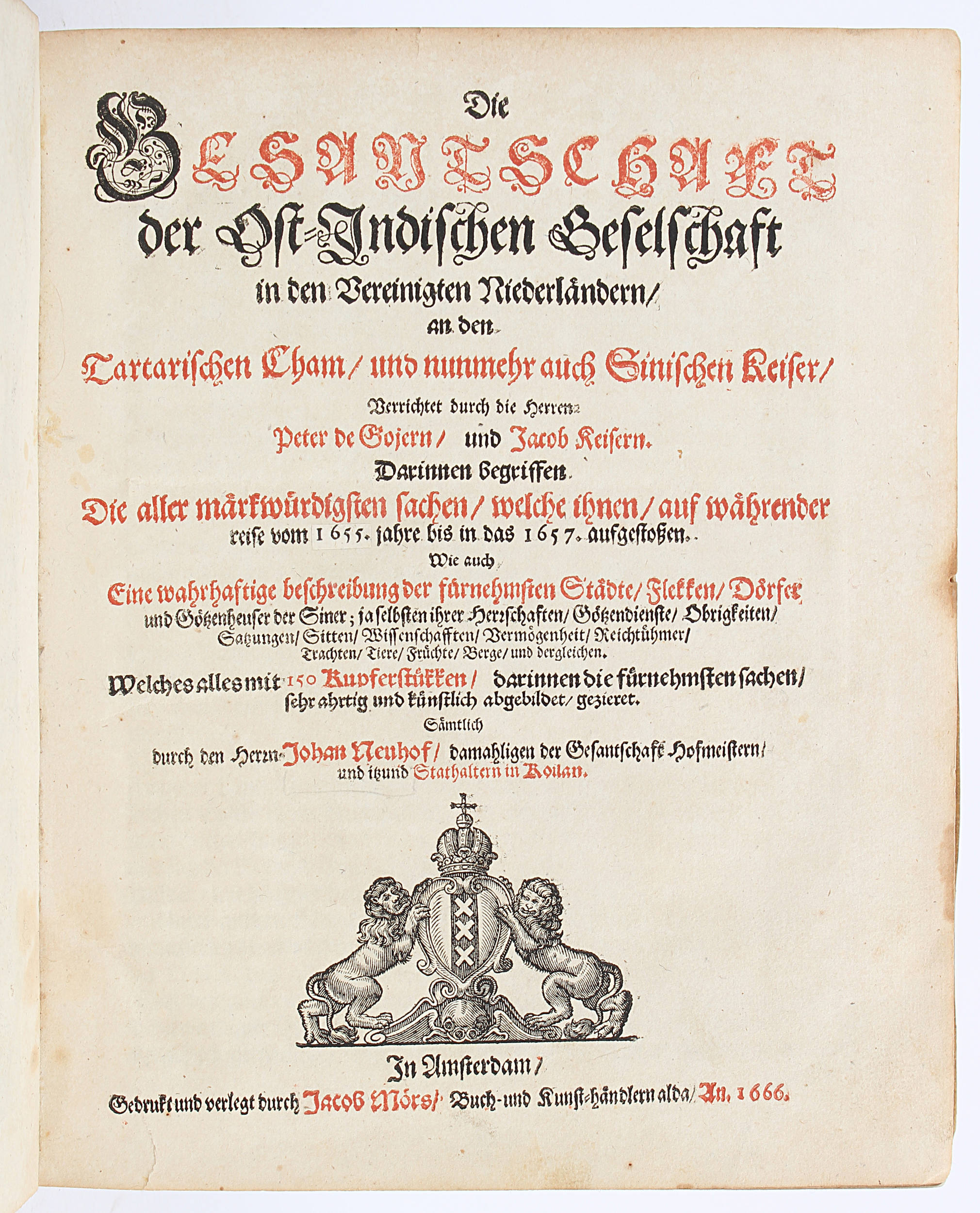 Nieuhof, Gesantschaft ... an den Sinischen Keiser