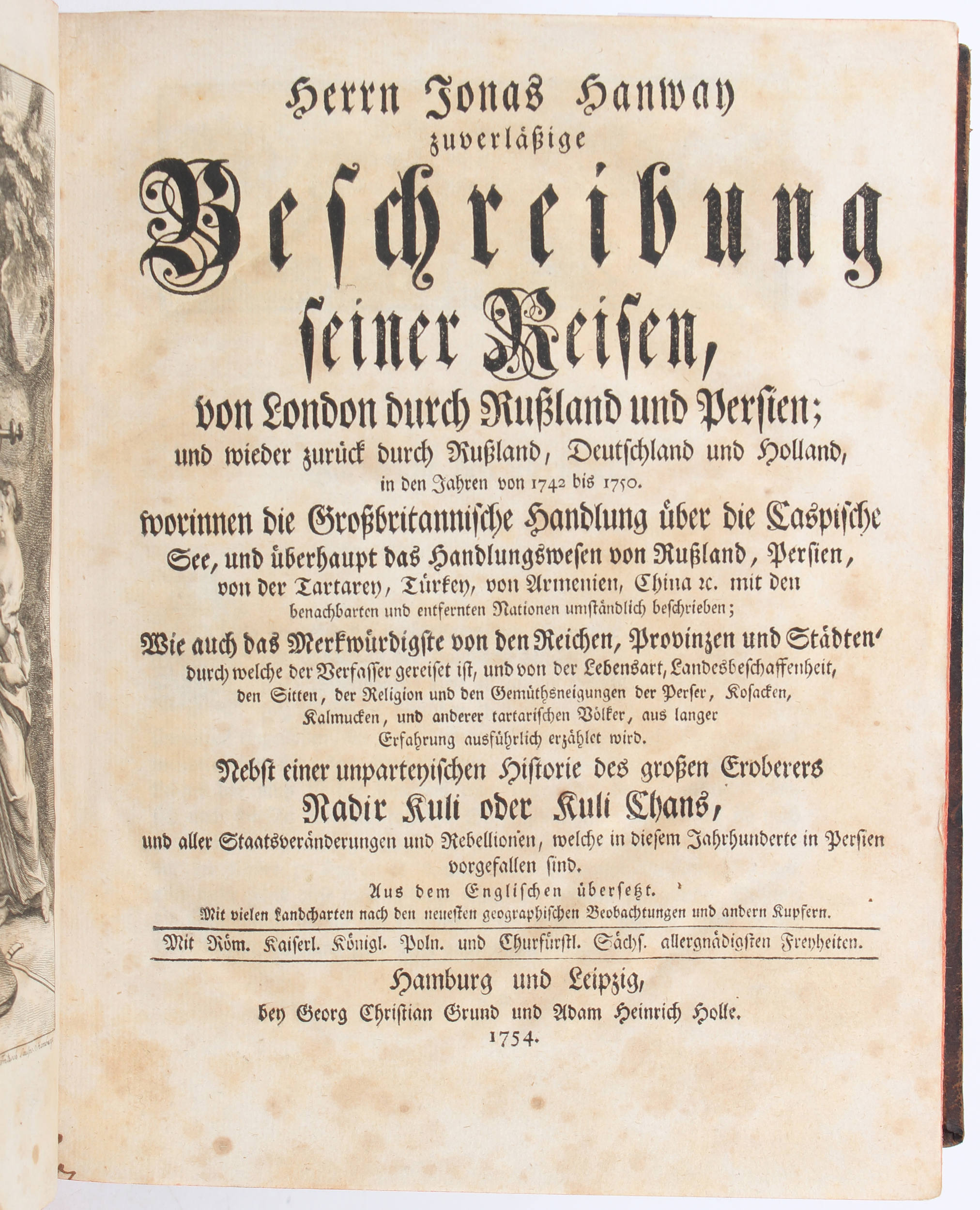 Hanway, Reisen durch Rußland und Persien