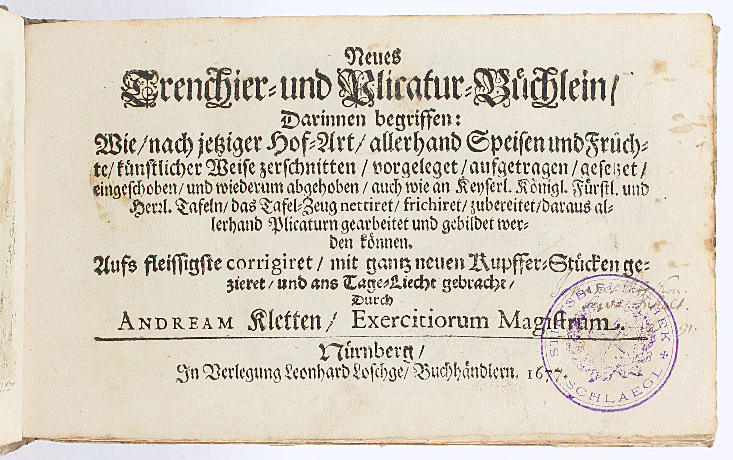 Klett, Trenchier-Büchlein