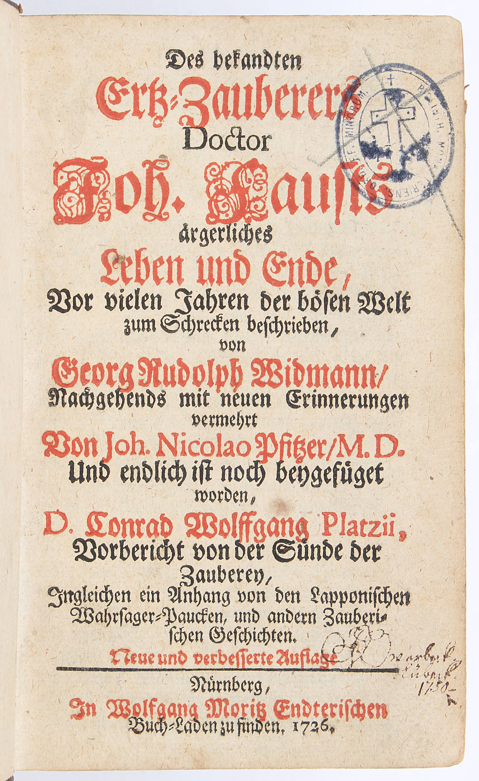 Widmann, Joh. Fausts Leben und Ende