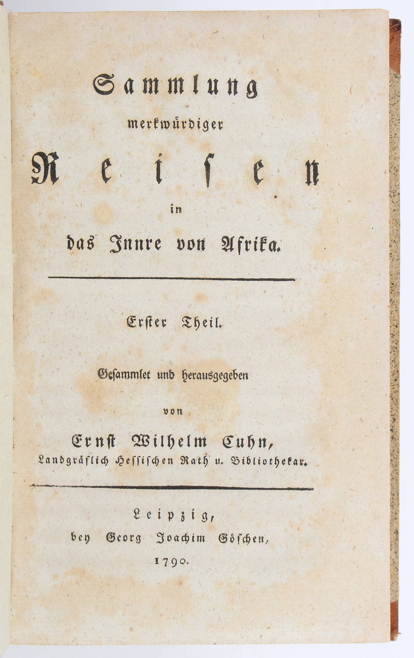 Cuhn, Sammlung merkwürdiger Reisen. 3 Bde.